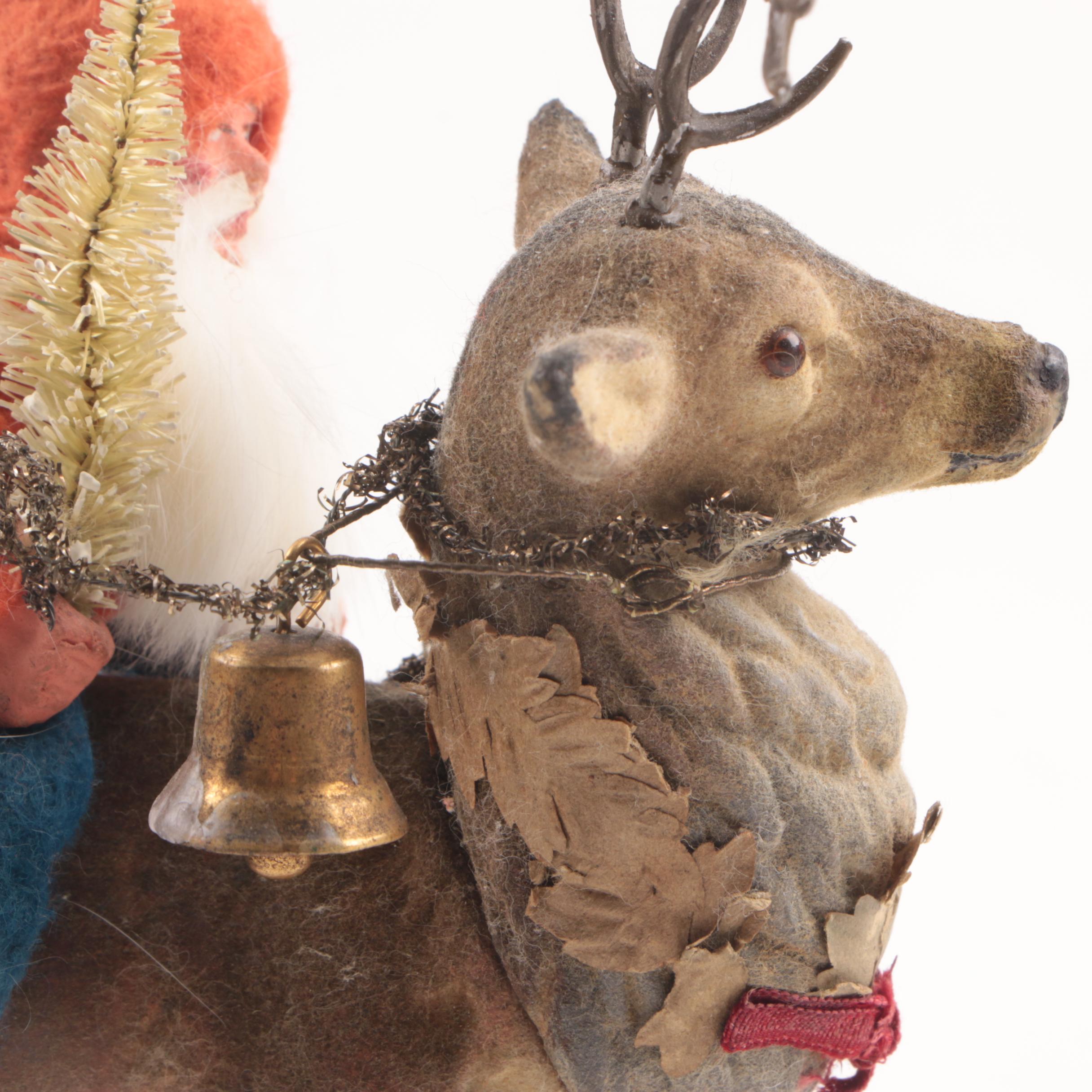 Antique German Belsnickle and Deer Candy Container