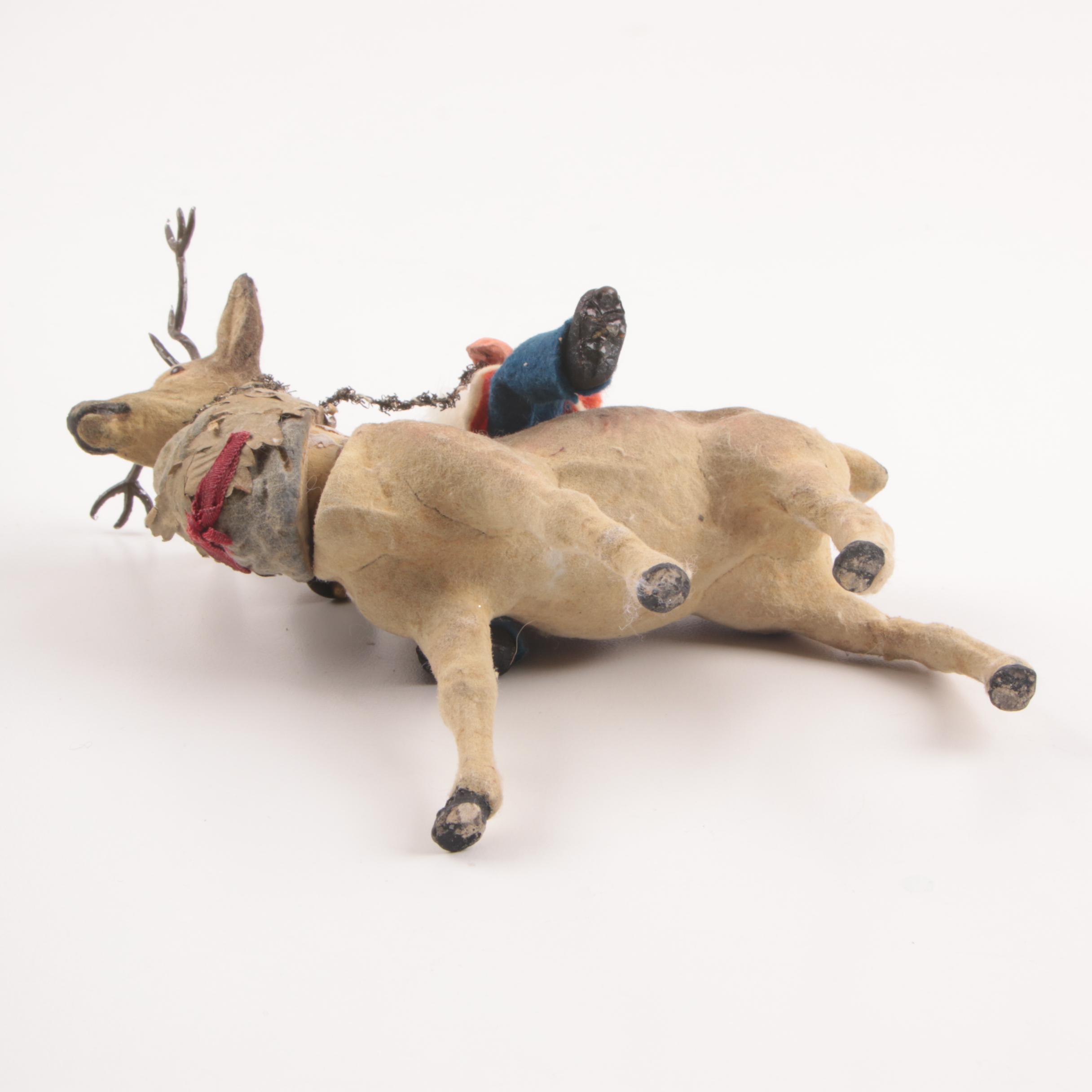 Antique German Belsnickle and Deer Candy Container