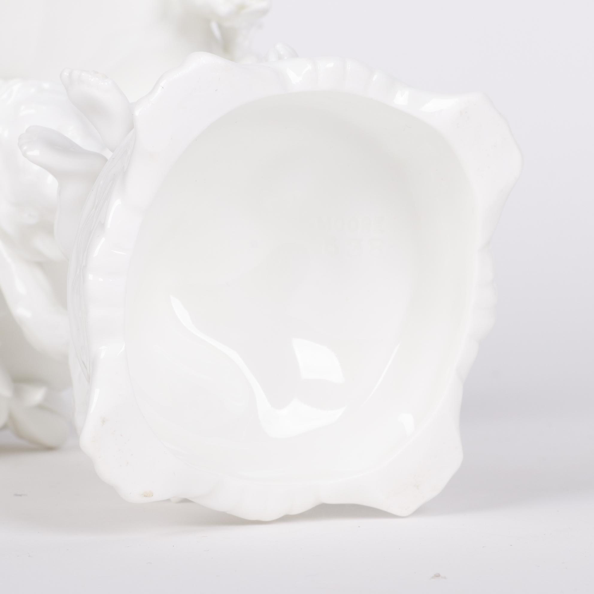 Moore Brothers Figural Porcelain Compote and Spill Vase, Late 19th Century