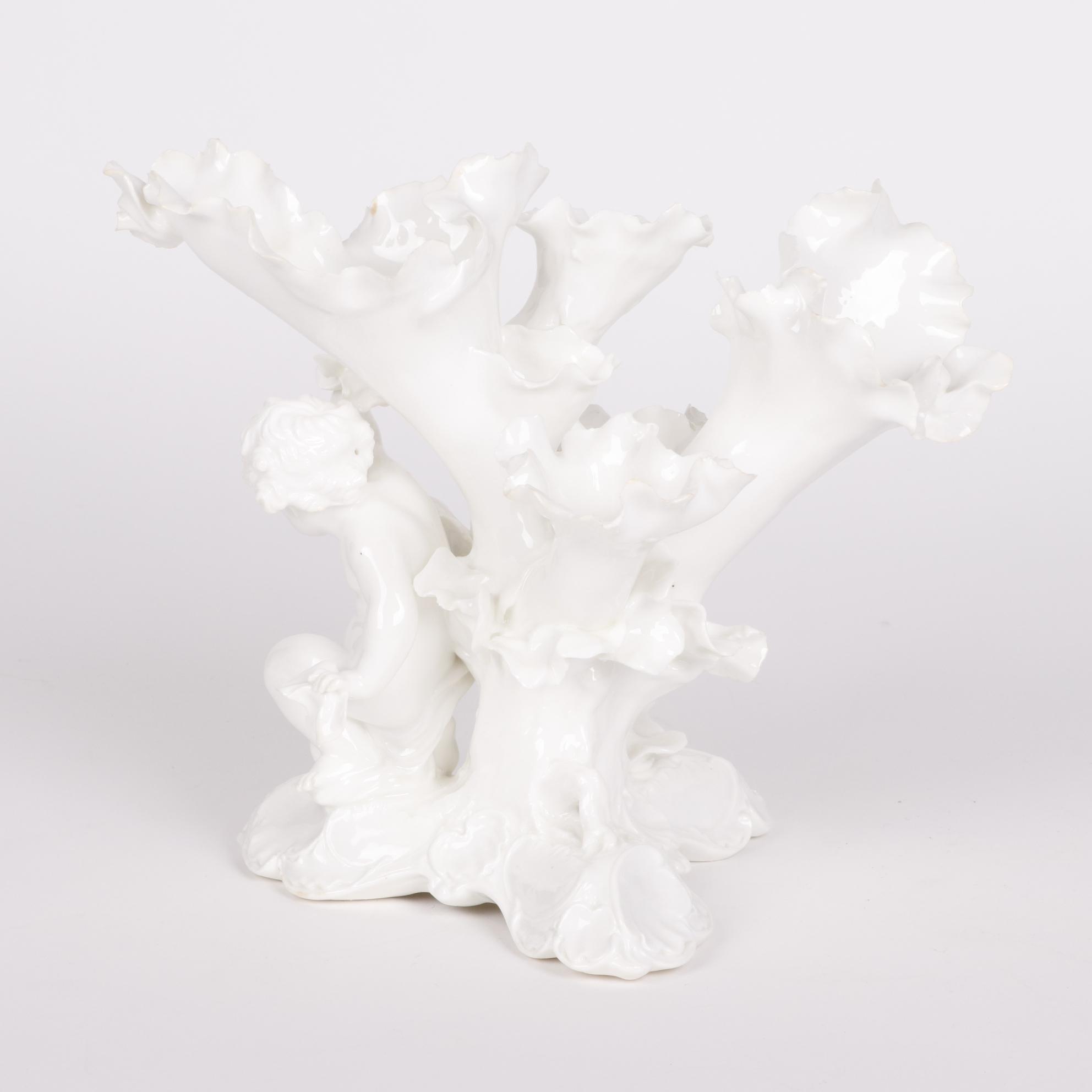 Moore Brothers Figural Porcelain Compote and Spill Vase, Late 19th Century