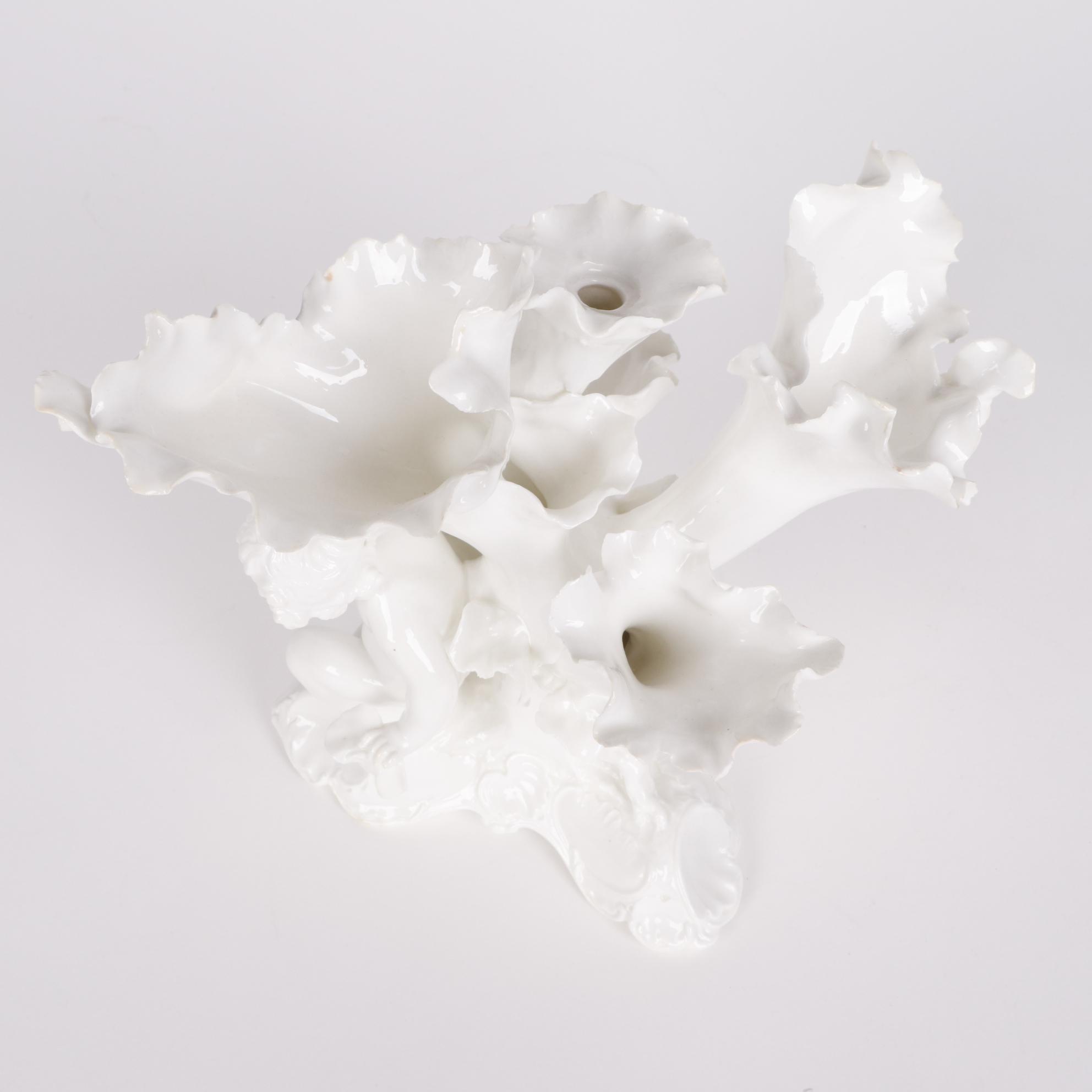 Moore Brothers Figural Porcelain Compote and Spill Vase, Late 19th Century