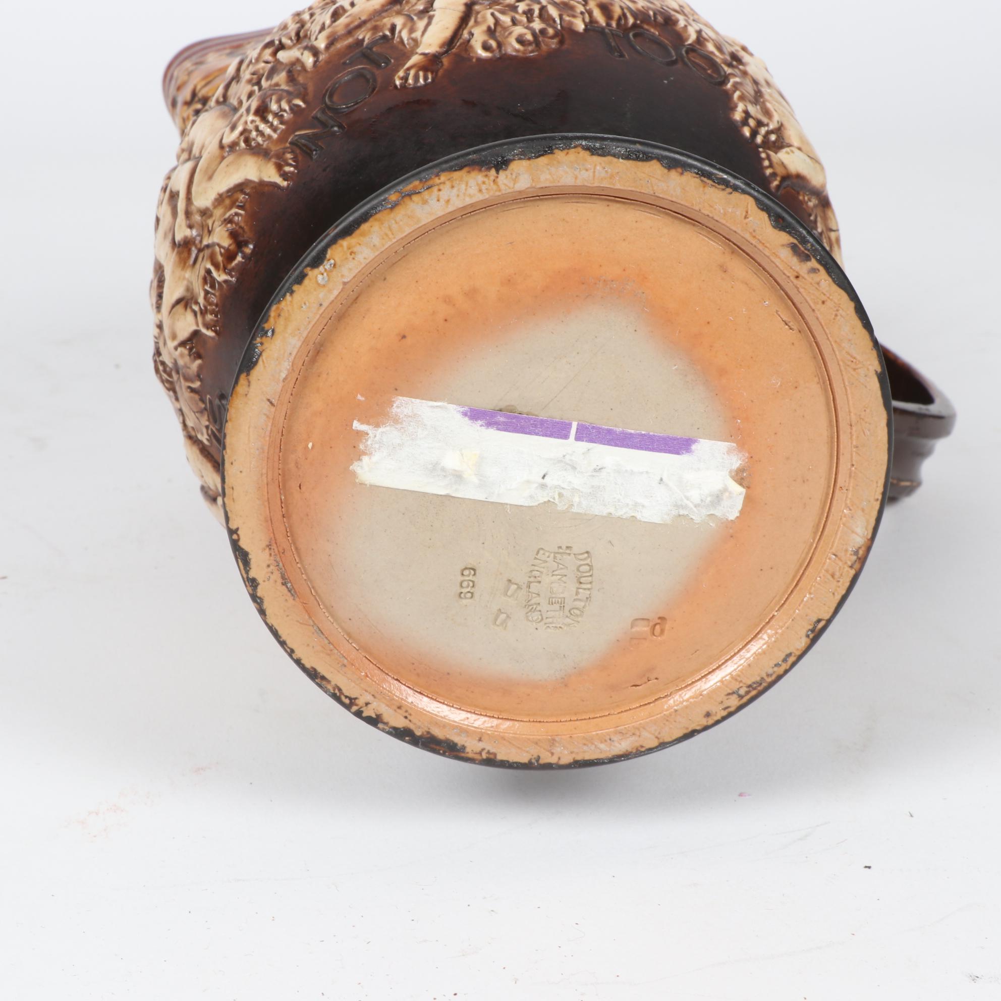 Doulton Lambeth Annie Partridge Bacchus Motto Ware Jug, circa 1900