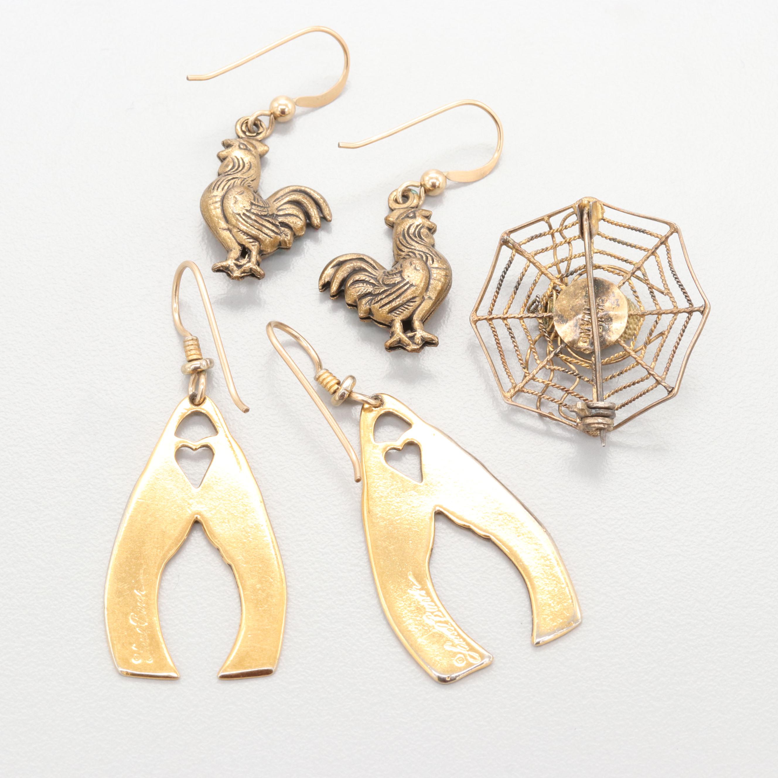 Assortment of Costume Enamel and Glass Animal Jewelry