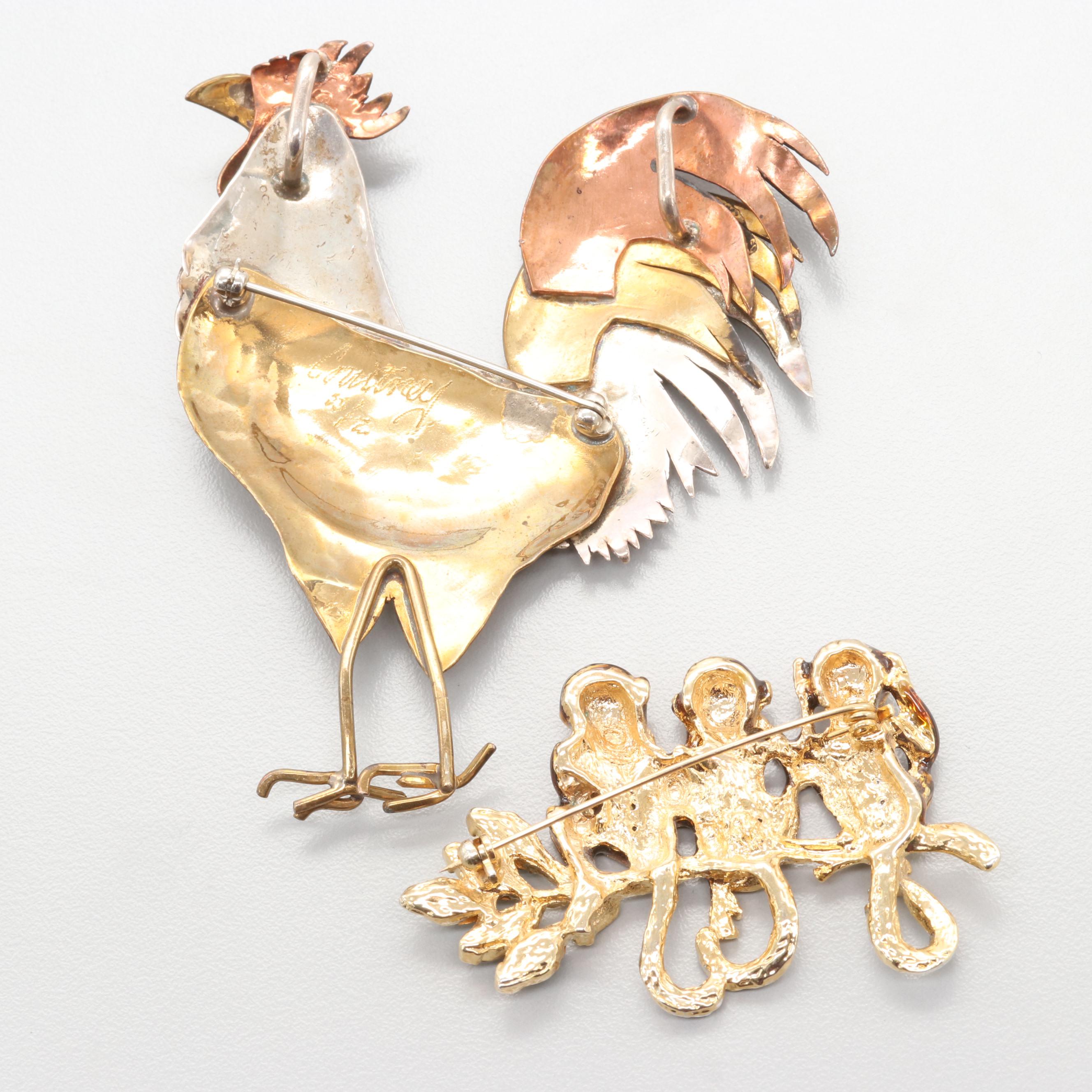 Assortment of Costume Enamel and Glass Animal Jewelry
