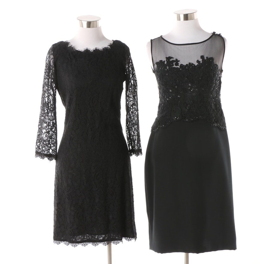 Diane von Furstenberg Black Zarita Dress and Yoly Muñoz Illusion Yoke Dress