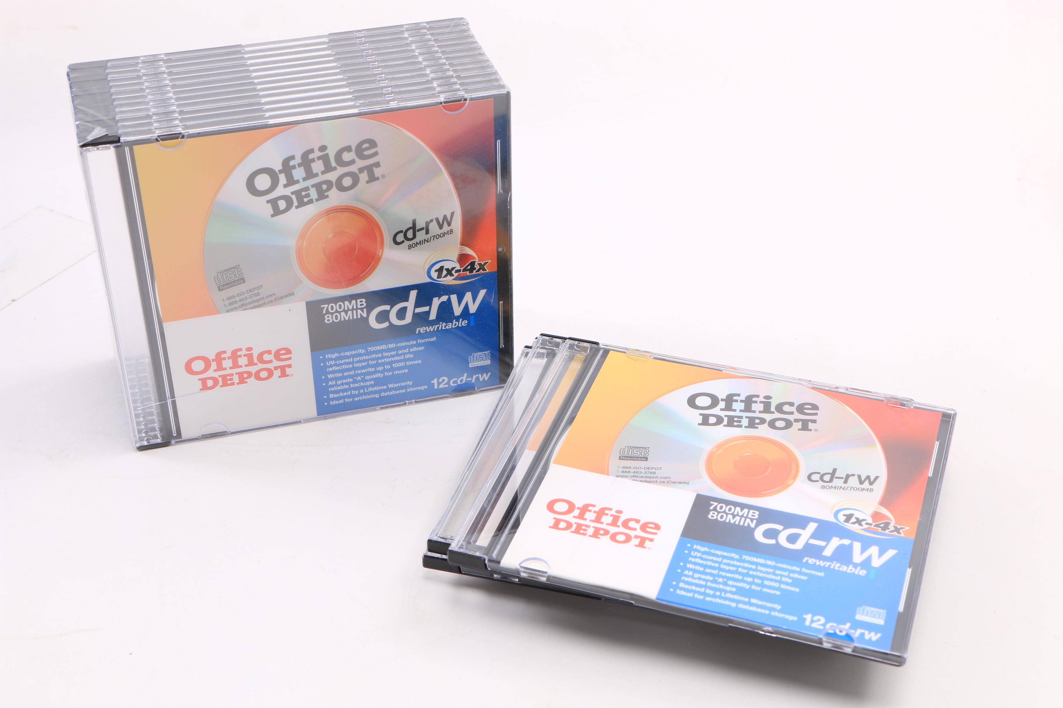 Re-Writable CDs and Recordable DVDs with Sleeves and Cases