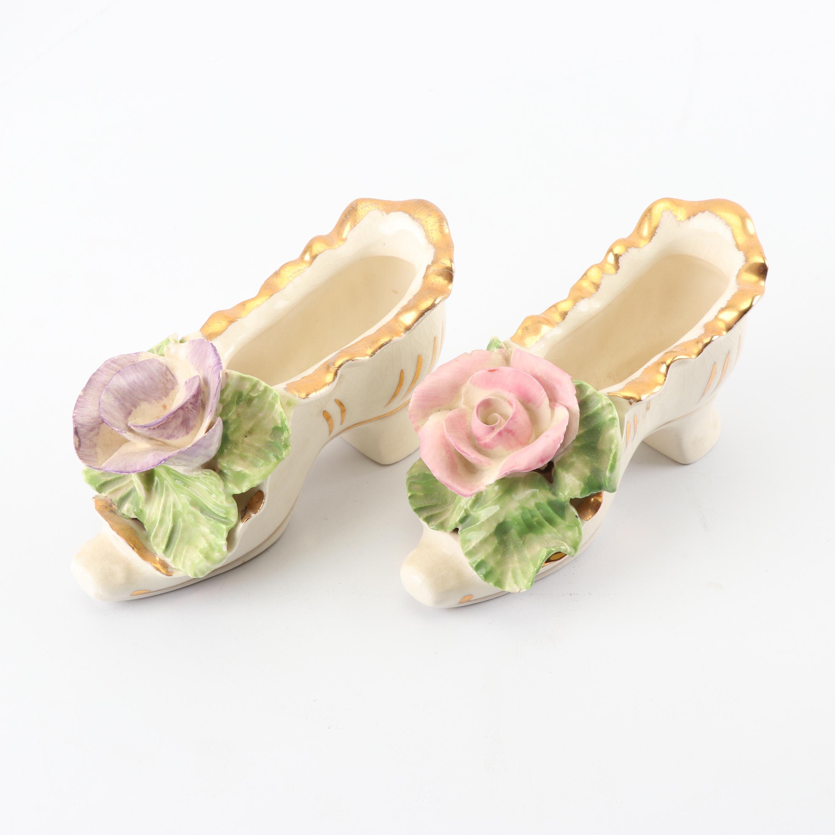Vintage Decorative Miniature Shoe Figurines