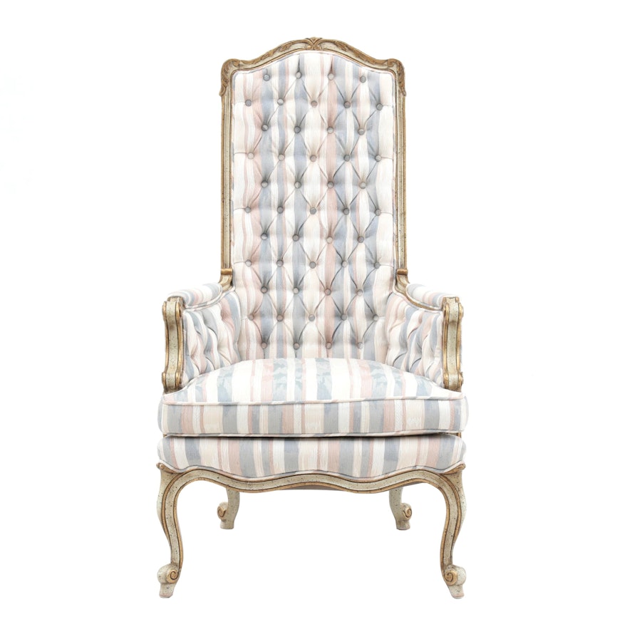 French Provincial Style Painted Wood Armchair, 20th Century