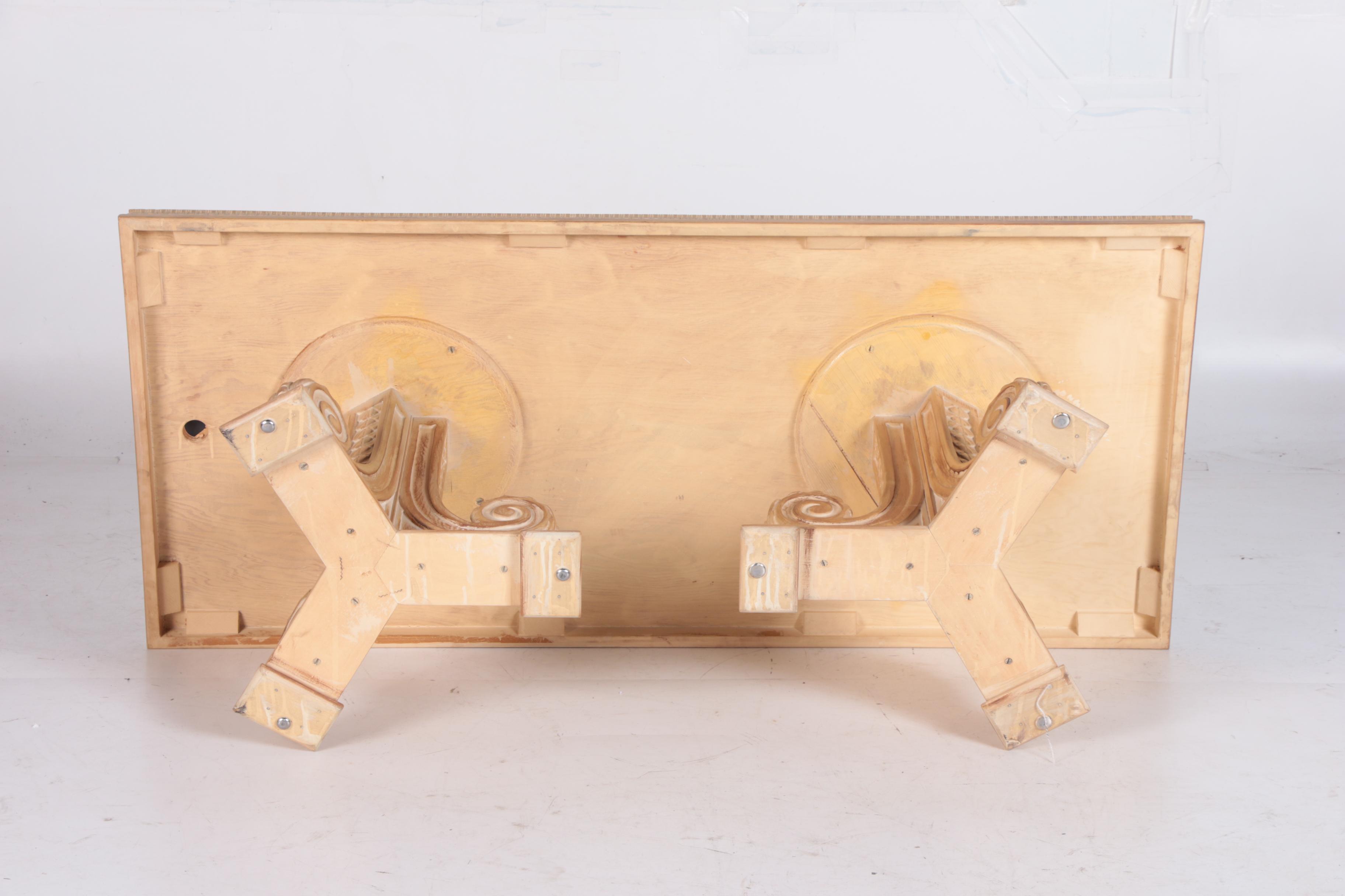 Neoclassical Style Gilded Metal and Painted Wood Coffee Table, 20th Century