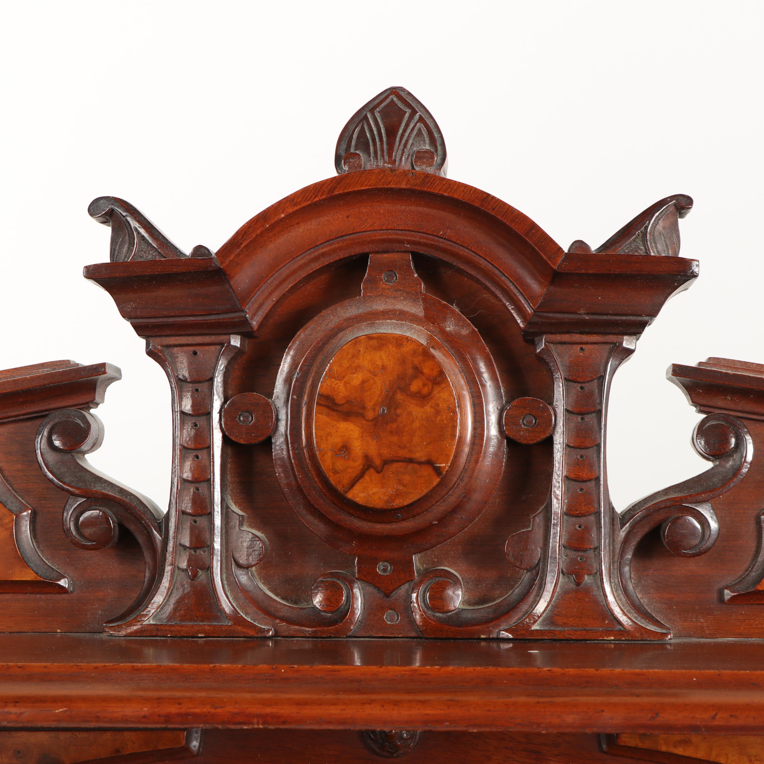 Eastlake Burl and Walnut Secretary, 19th Century