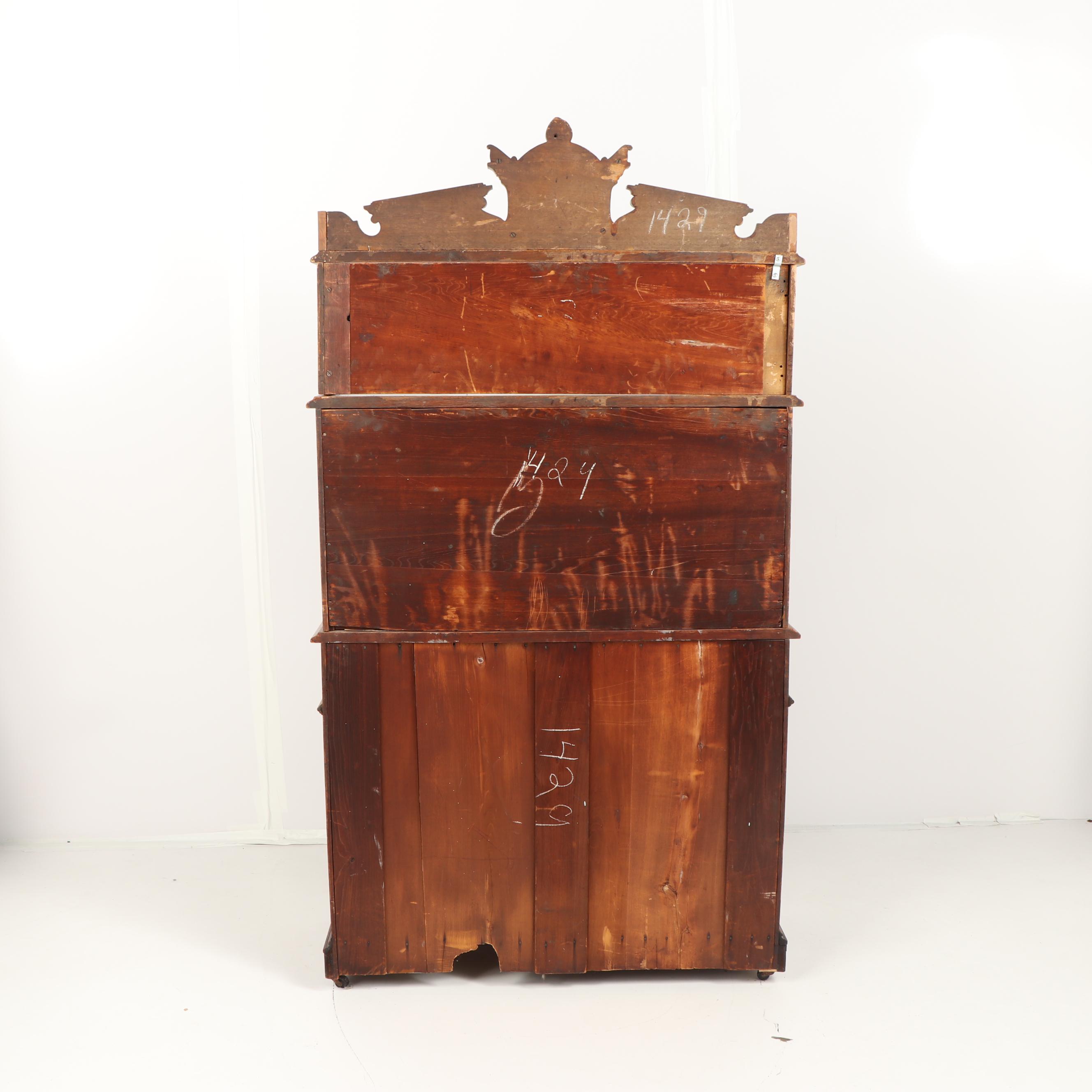 Eastlake Burl and Walnut Secretary, 19th Century