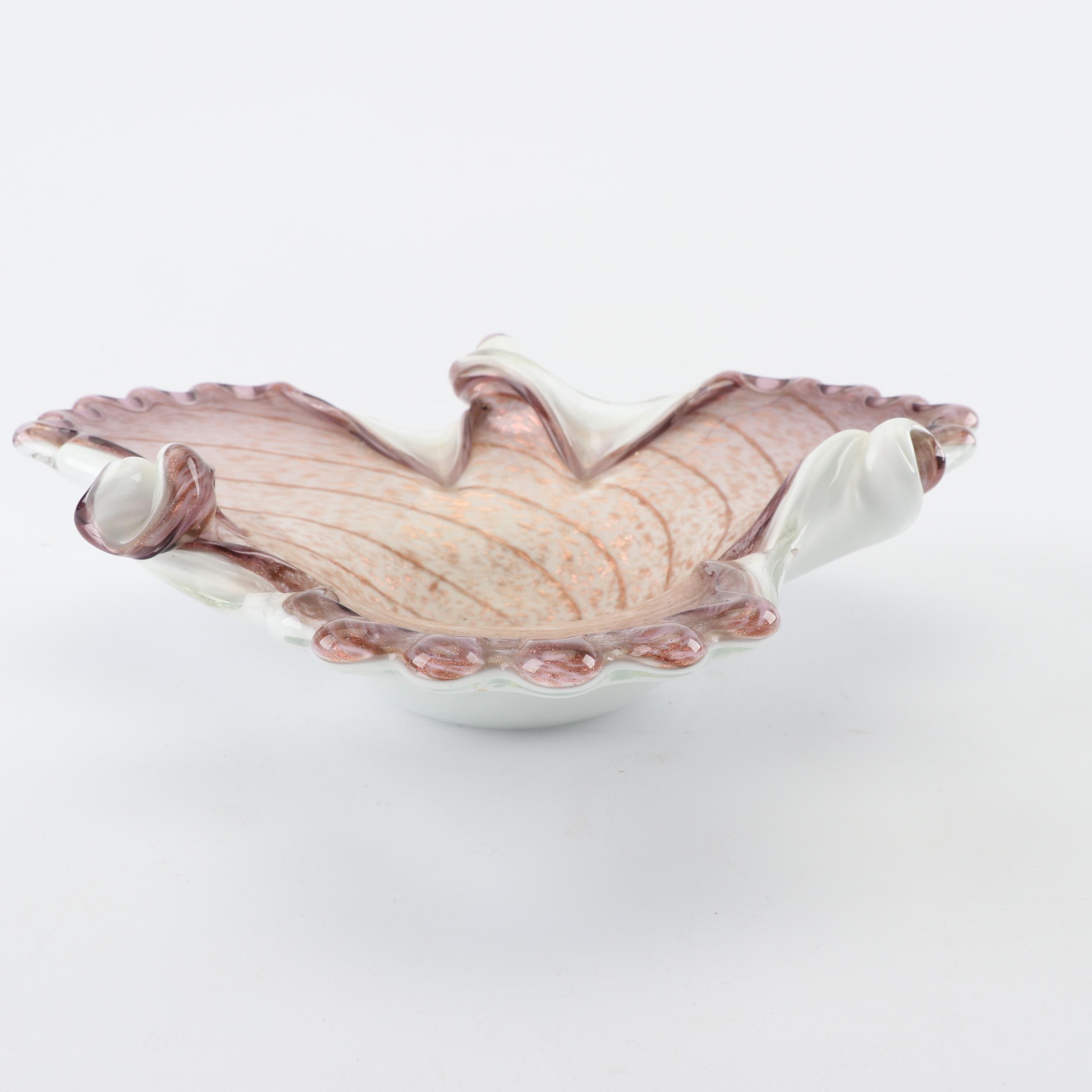 Murano Style Cased Blown Glass Bowls