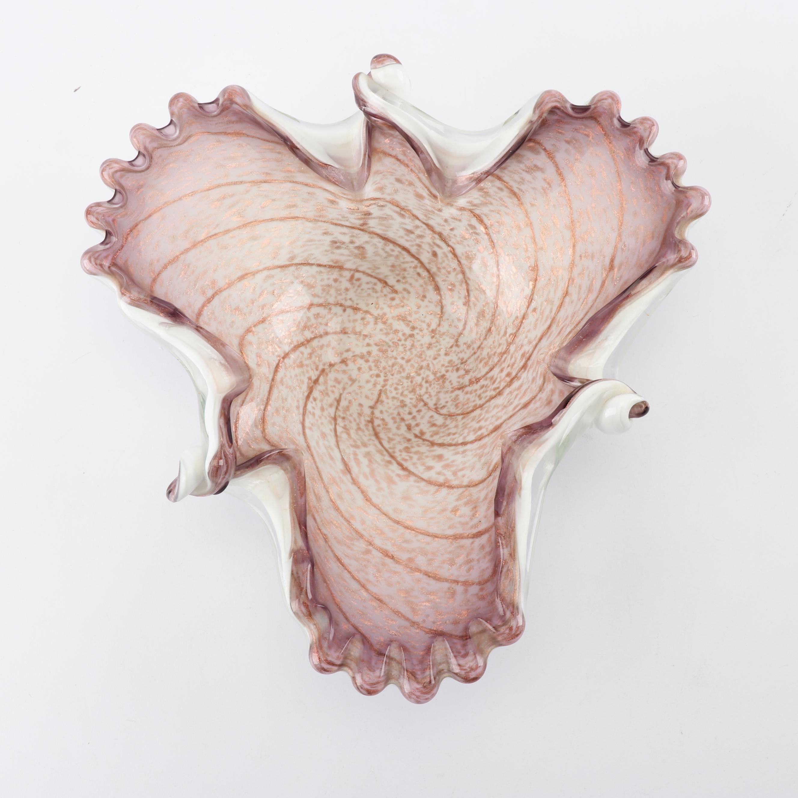 Murano Style Cased Blown Glass Bowls