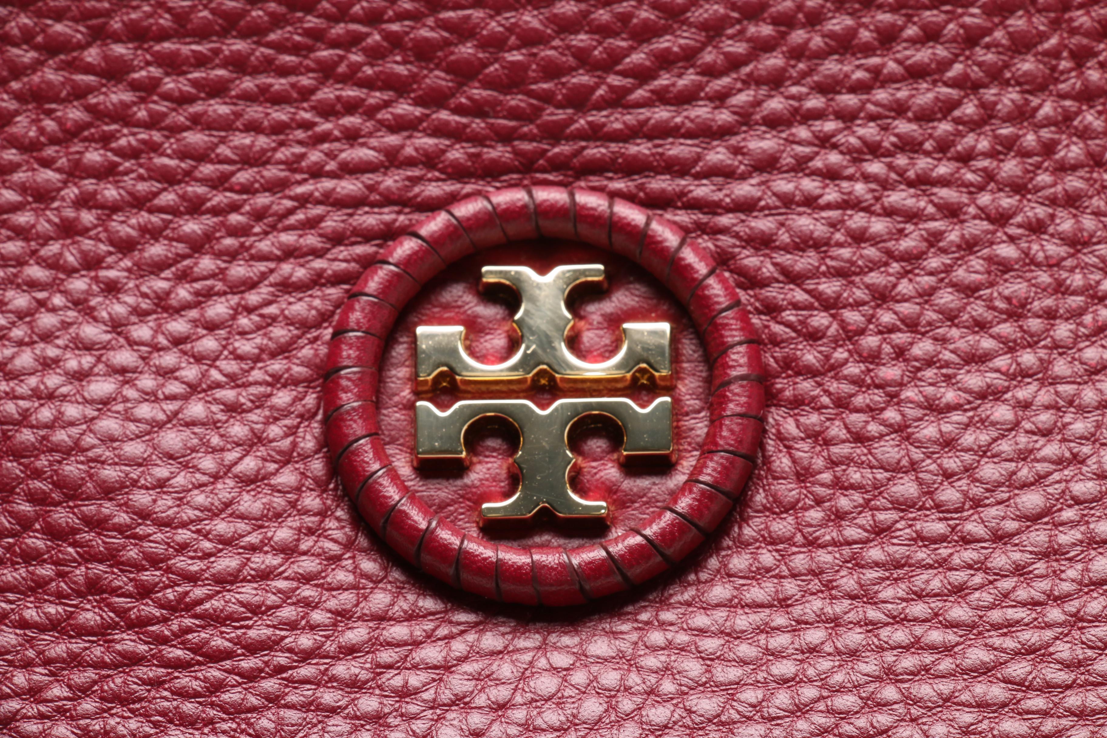 Tory Burch Burgundy Leather Shoulder Bag