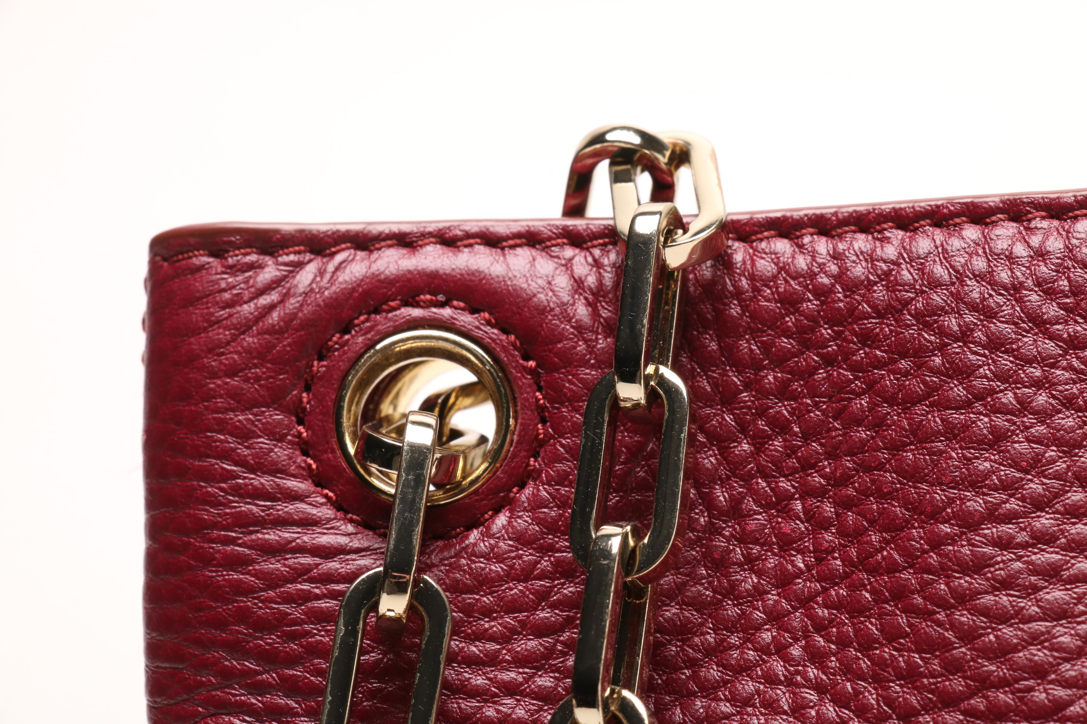 Tory Burch Burgundy Leather Shoulder Bag