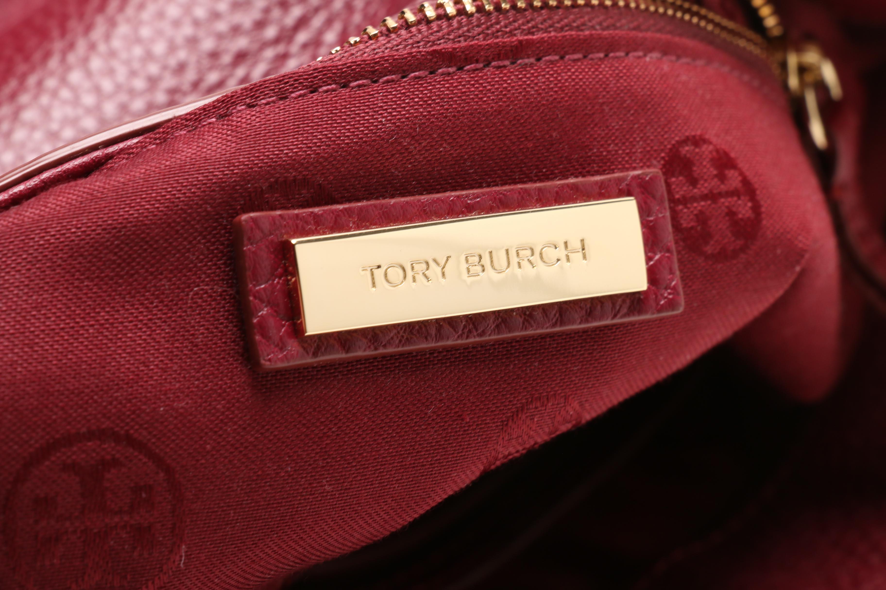 Tory Burch Burgundy Leather Shoulder Bag