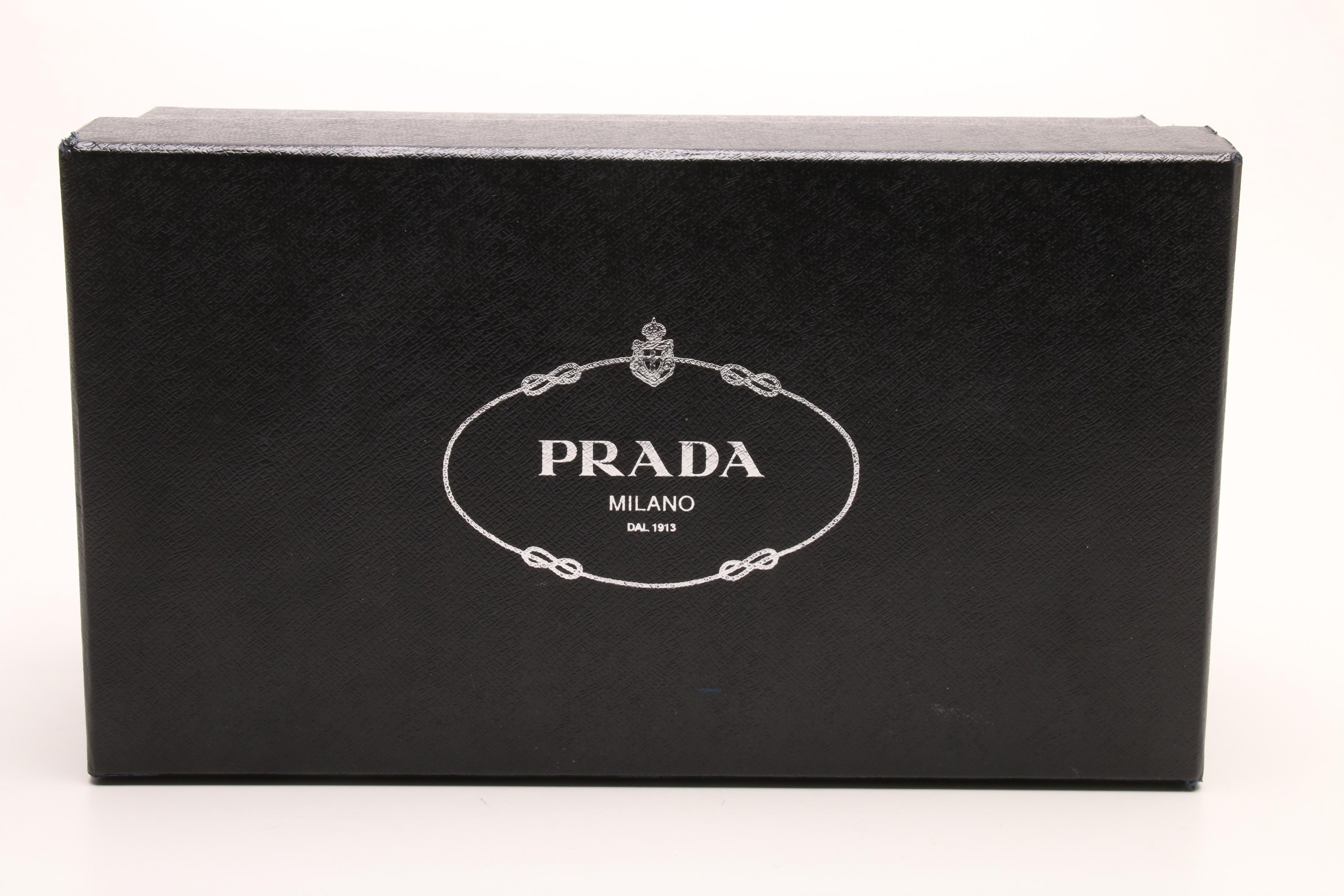 Prada Black Leather Slingback Heeled Sandals