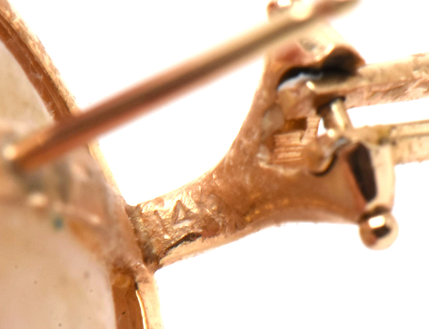 14K Yellow Gold Cultured Mabe Pearl Omega Back Earrings