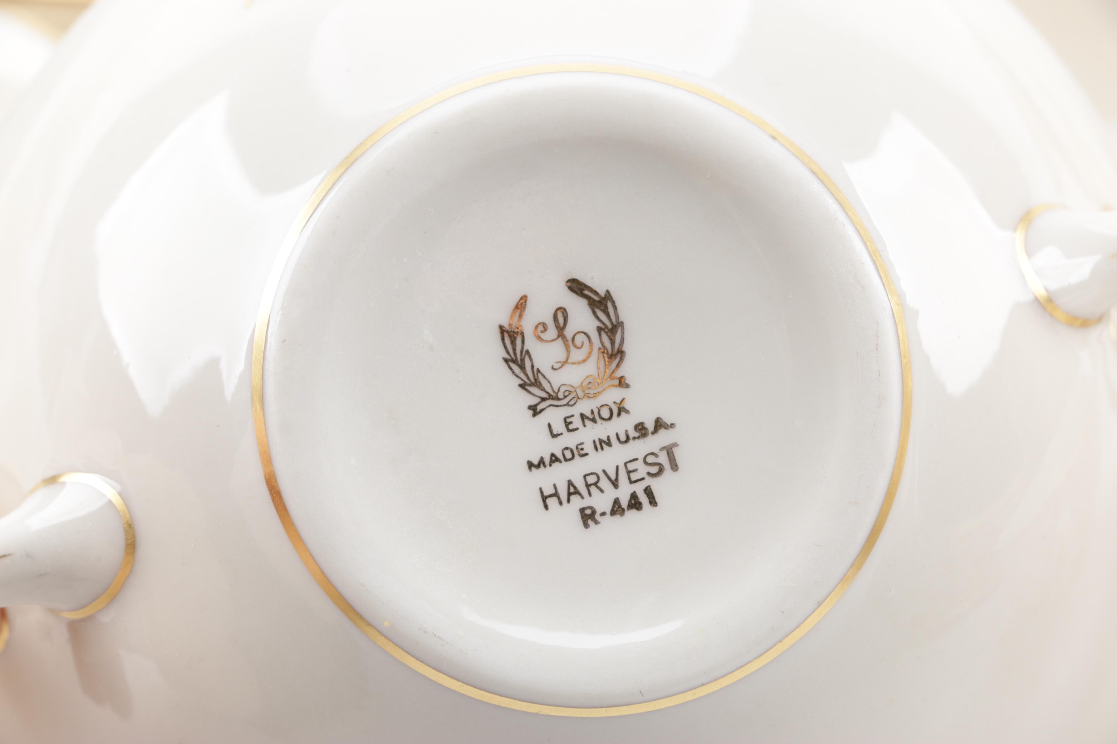 Mid to Late 20th Century Lenox "Harvest" Porcelain Dinnerware Service for Eight