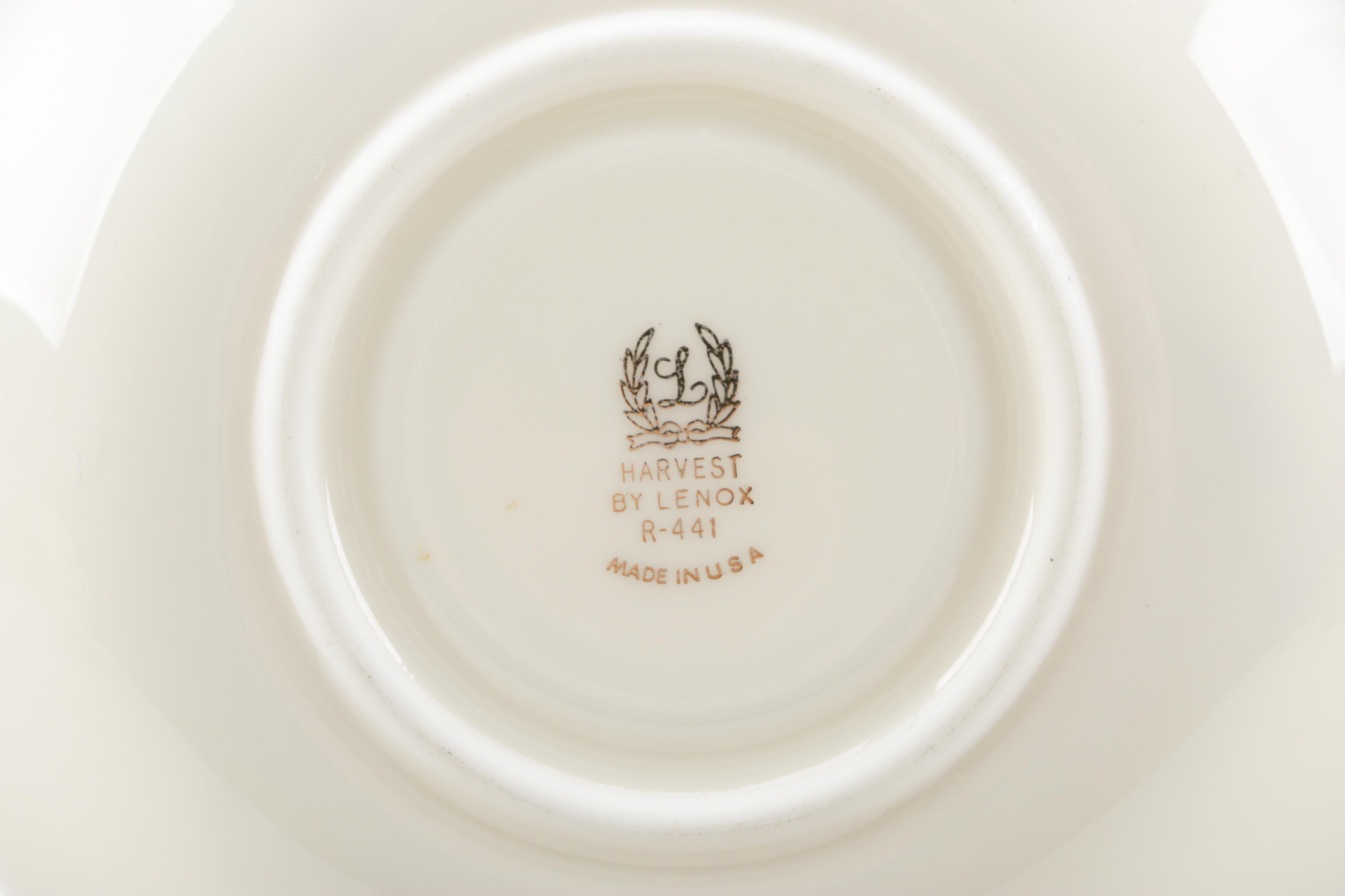Mid to Late 20th Century Lenox "Harvest" Porcelain Dinnerware Service for Eight