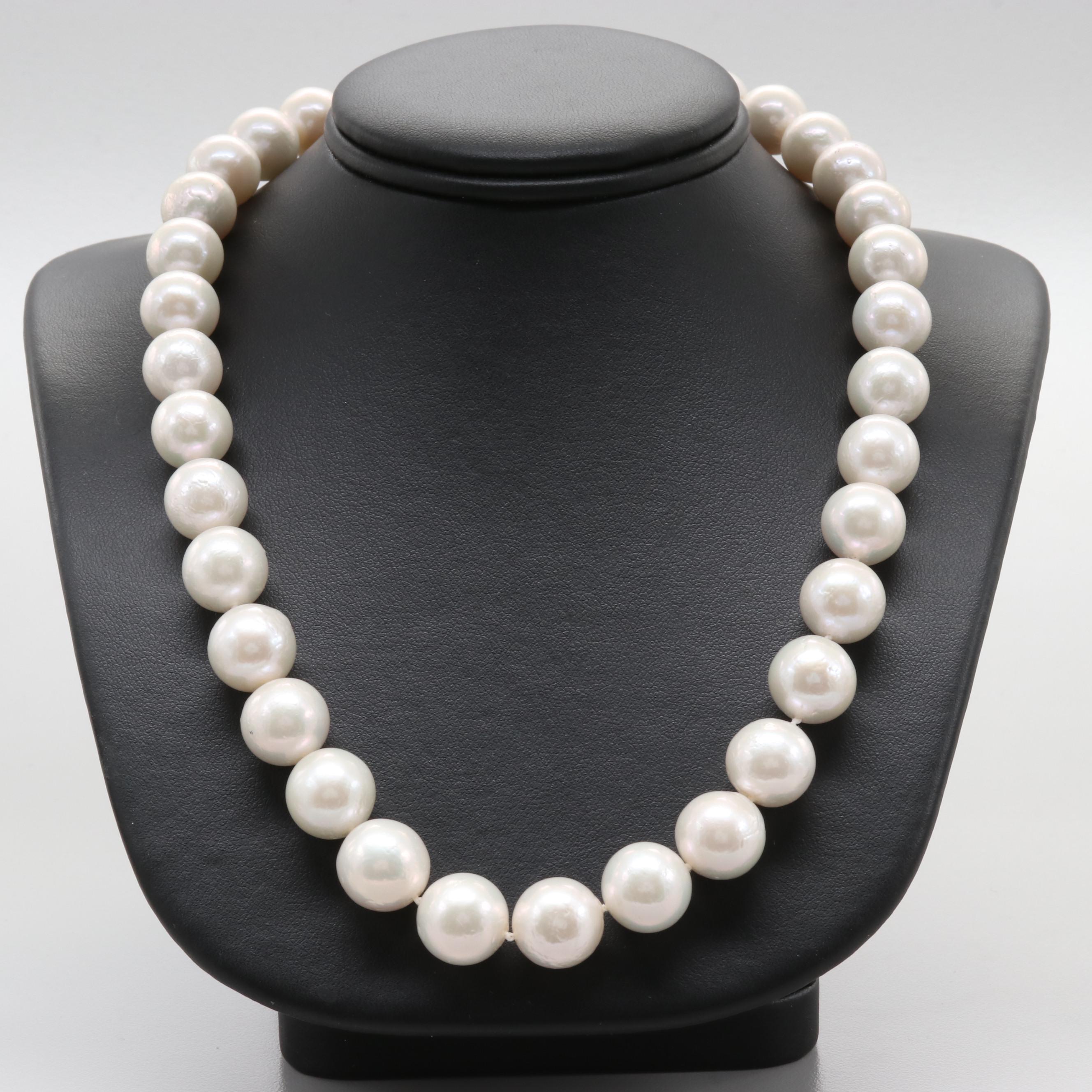 14K Yellow Gold Cultured Pearl Necklace