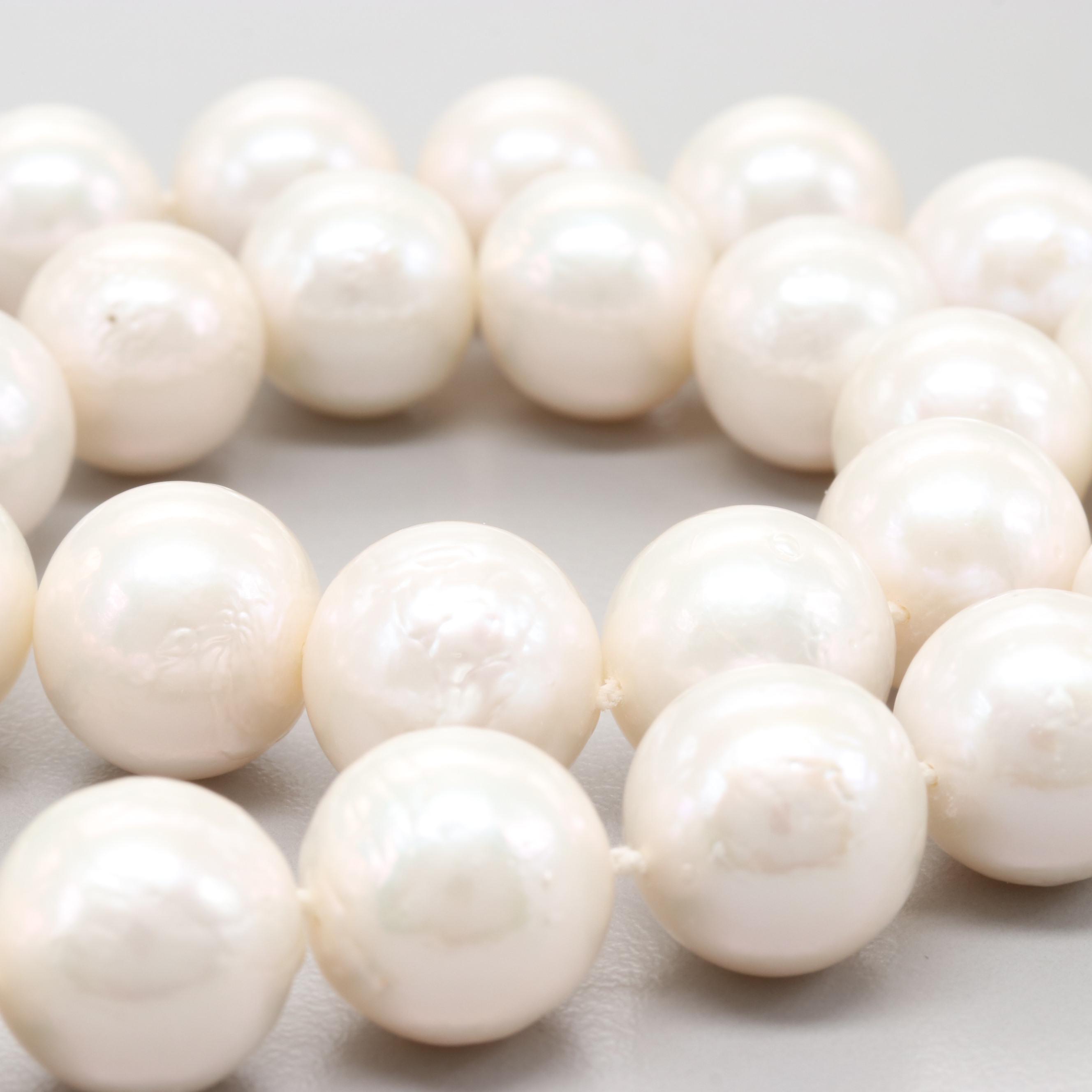 14K Yellow Gold Cultured Pearl Necklace