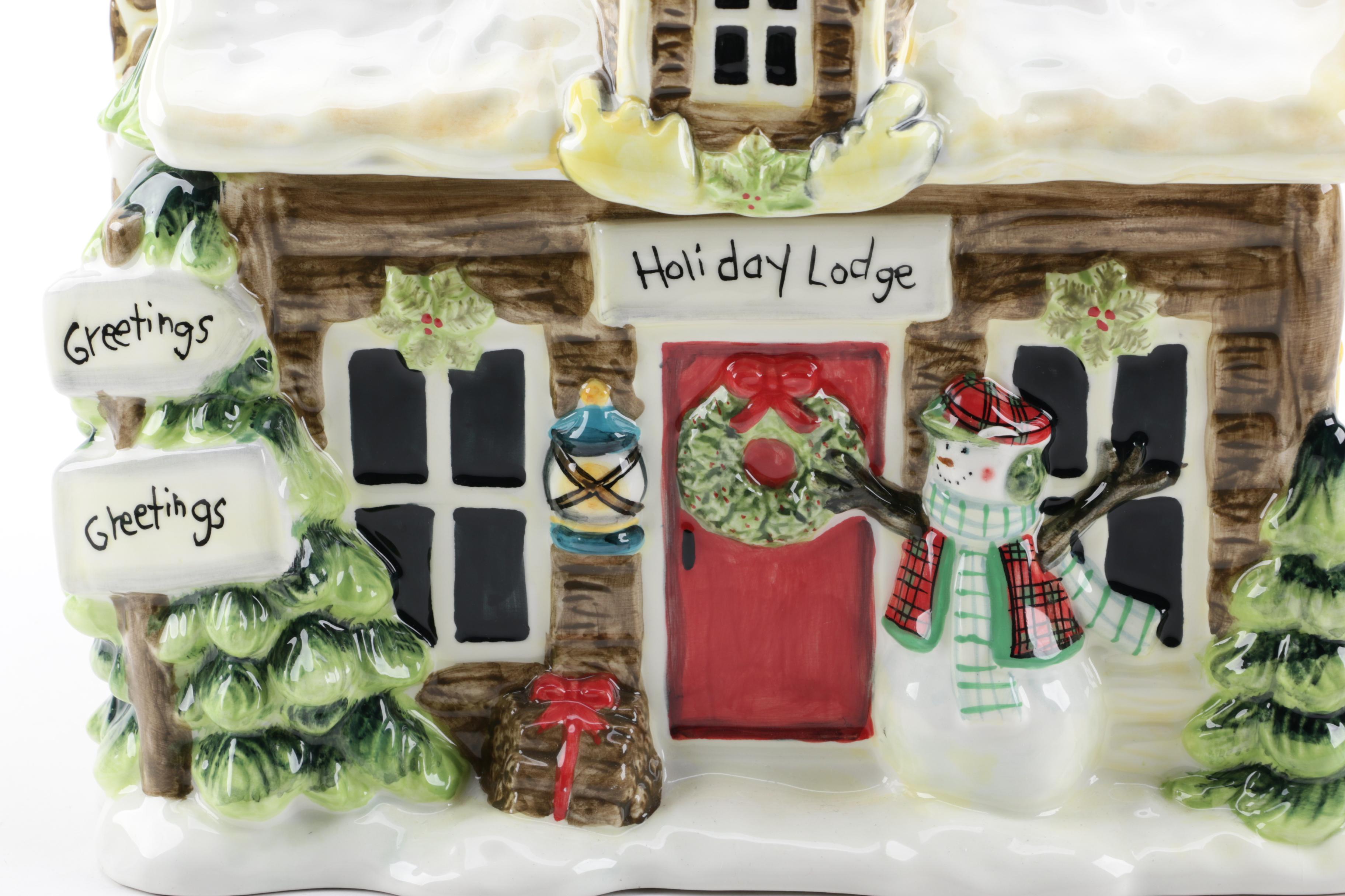 Susan Winget "Holiday Lodge" Ceramic Cookie Jar