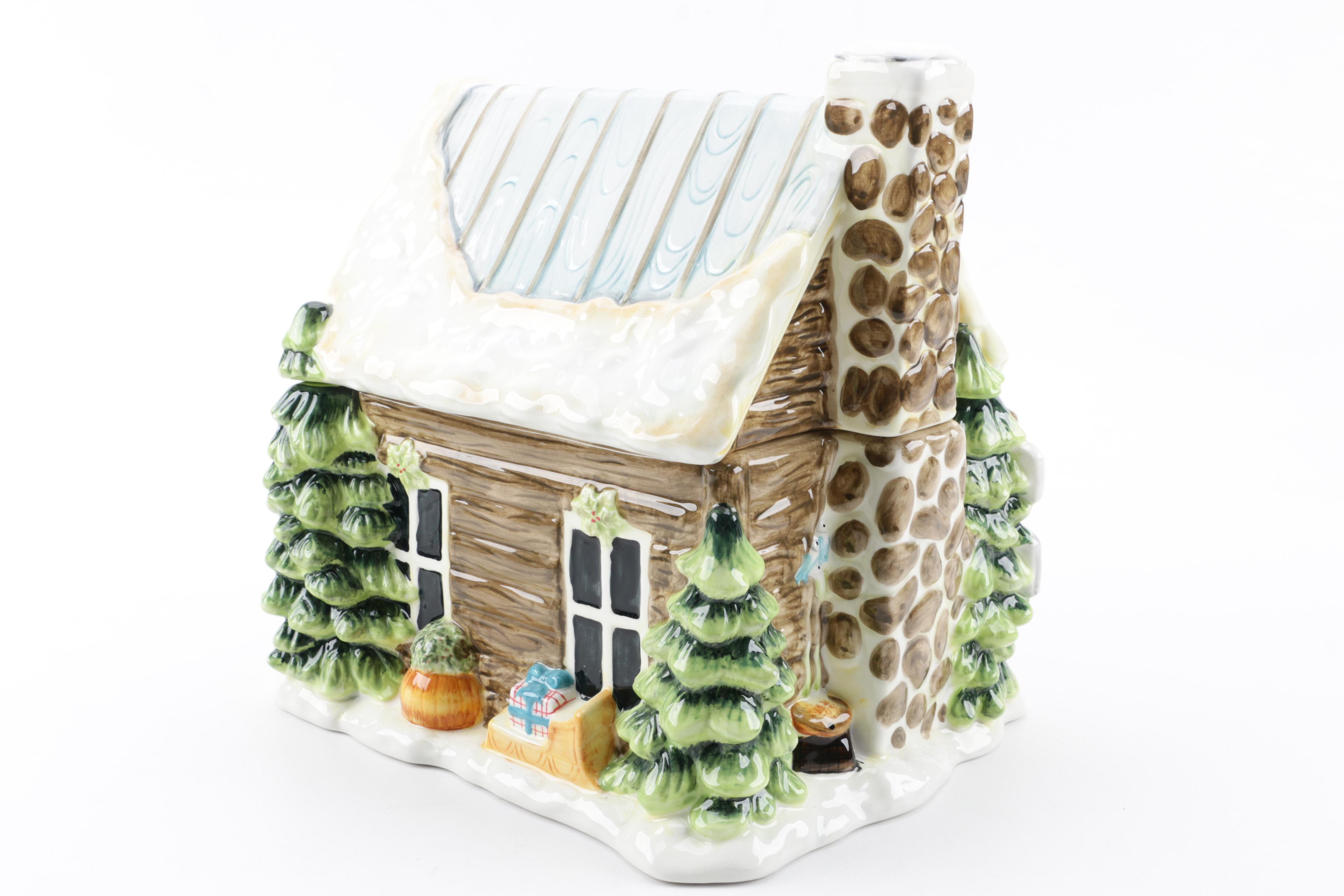 Susan Winget "Holiday Lodge" Ceramic Cookie Jar