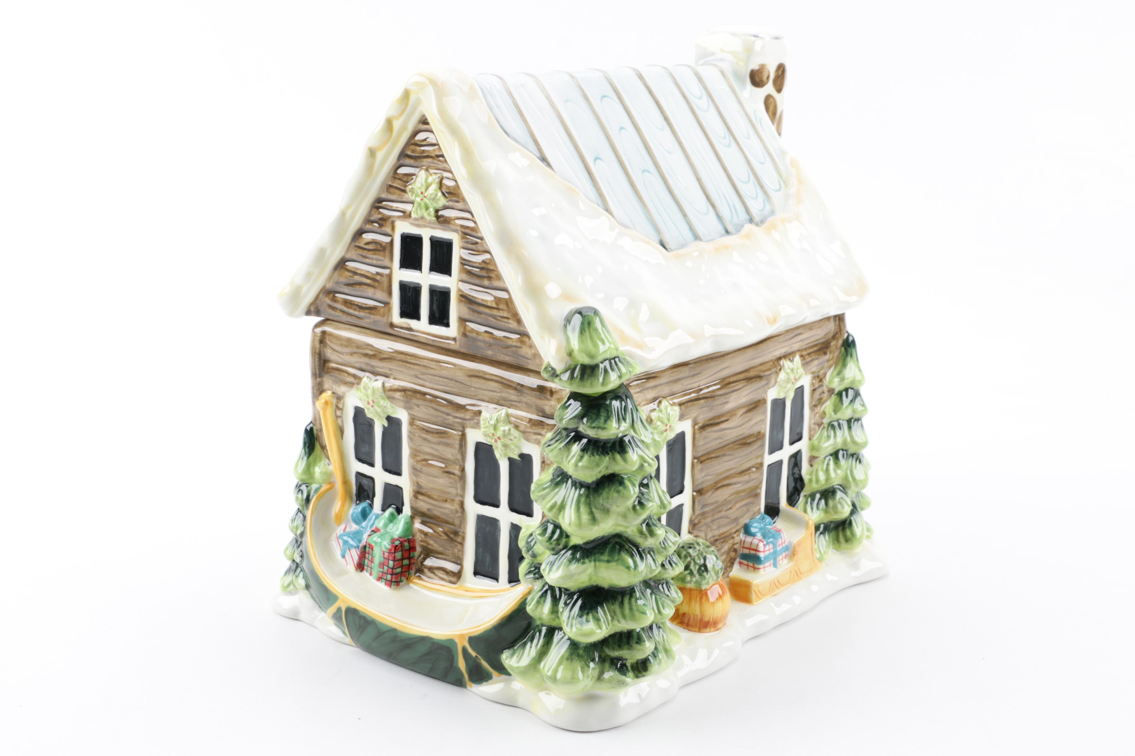 Susan Winget "Holiday Lodge" Ceramic Cookie Jar
