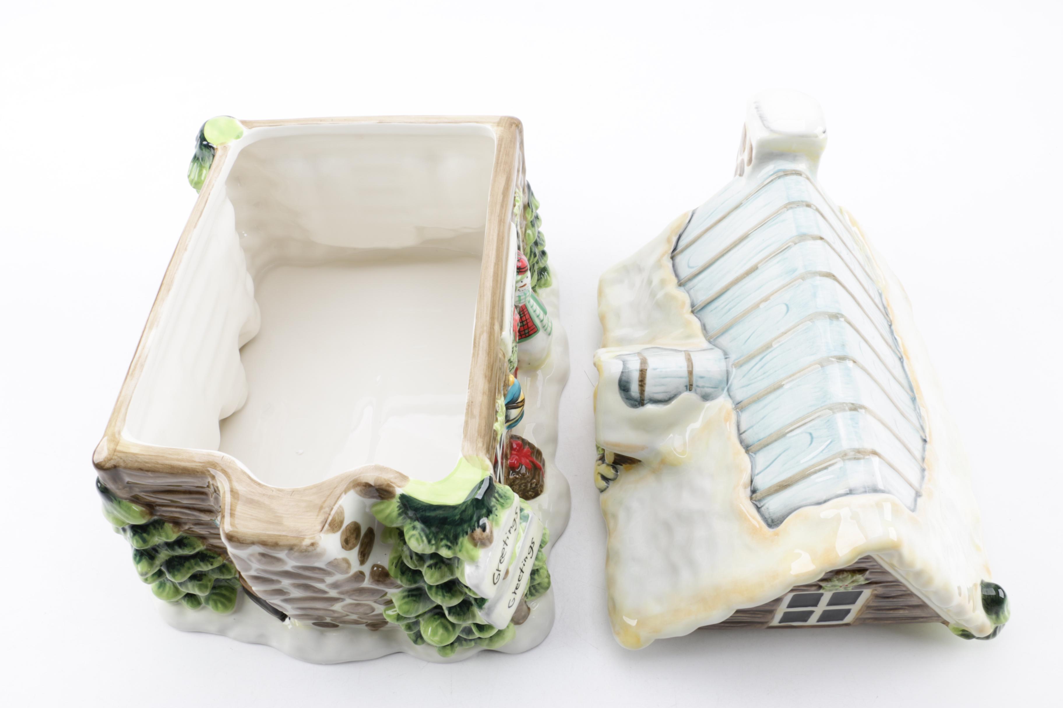 Susan Winget "Holiday Lodge" Ceramic Cookie Jar
