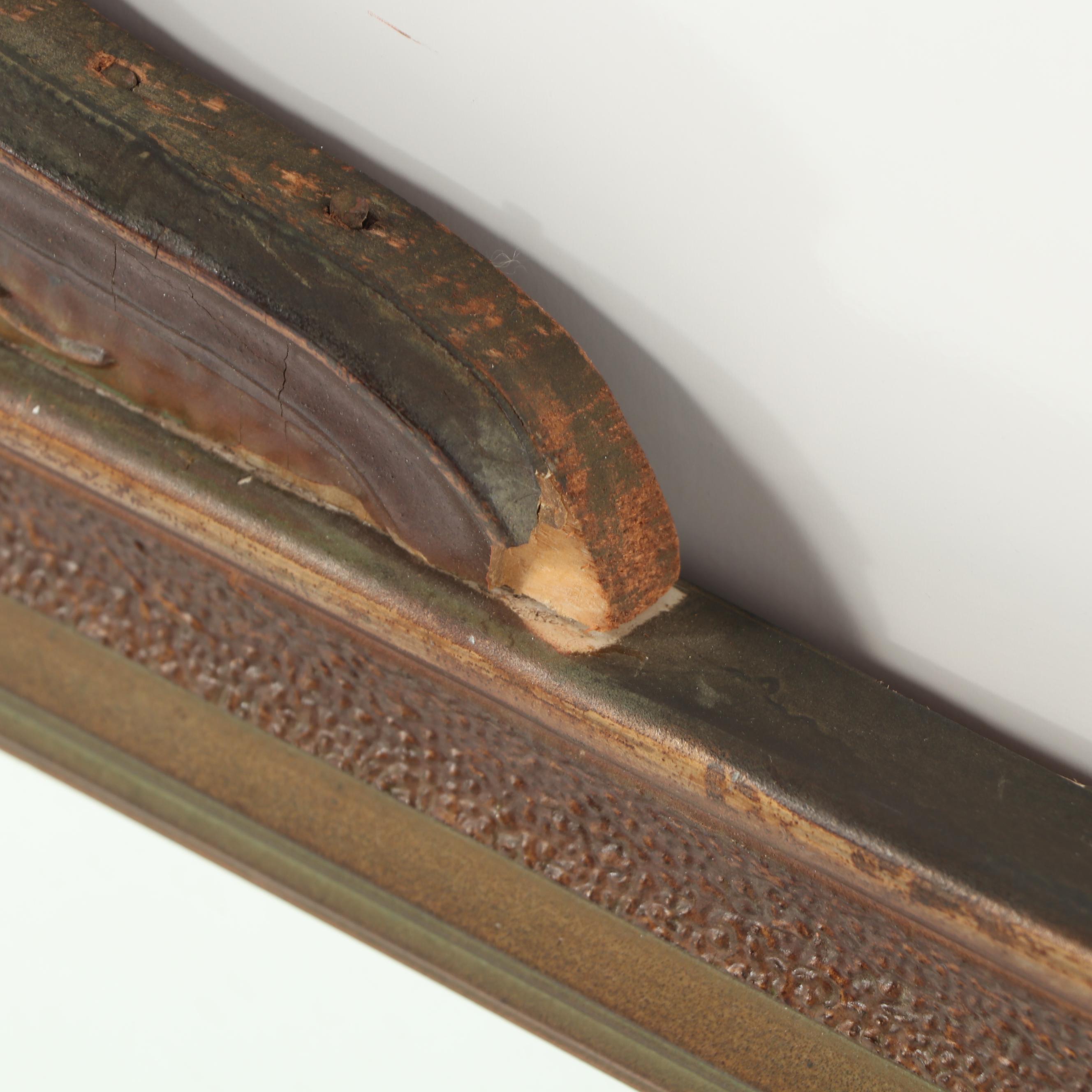 Painted Gesso on Wood Mantel Mirror