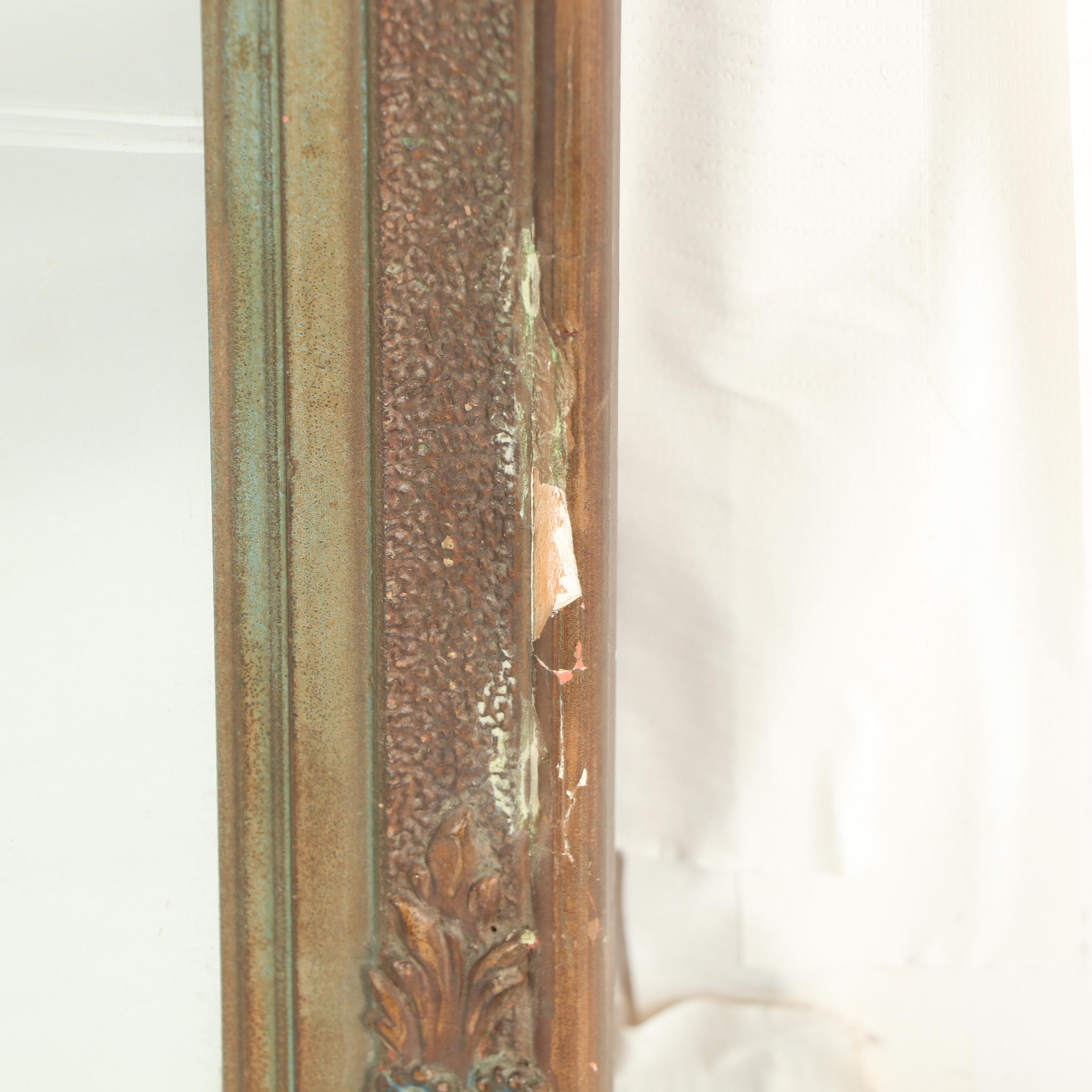 Painted Gesso on Wood Mantel Mirror