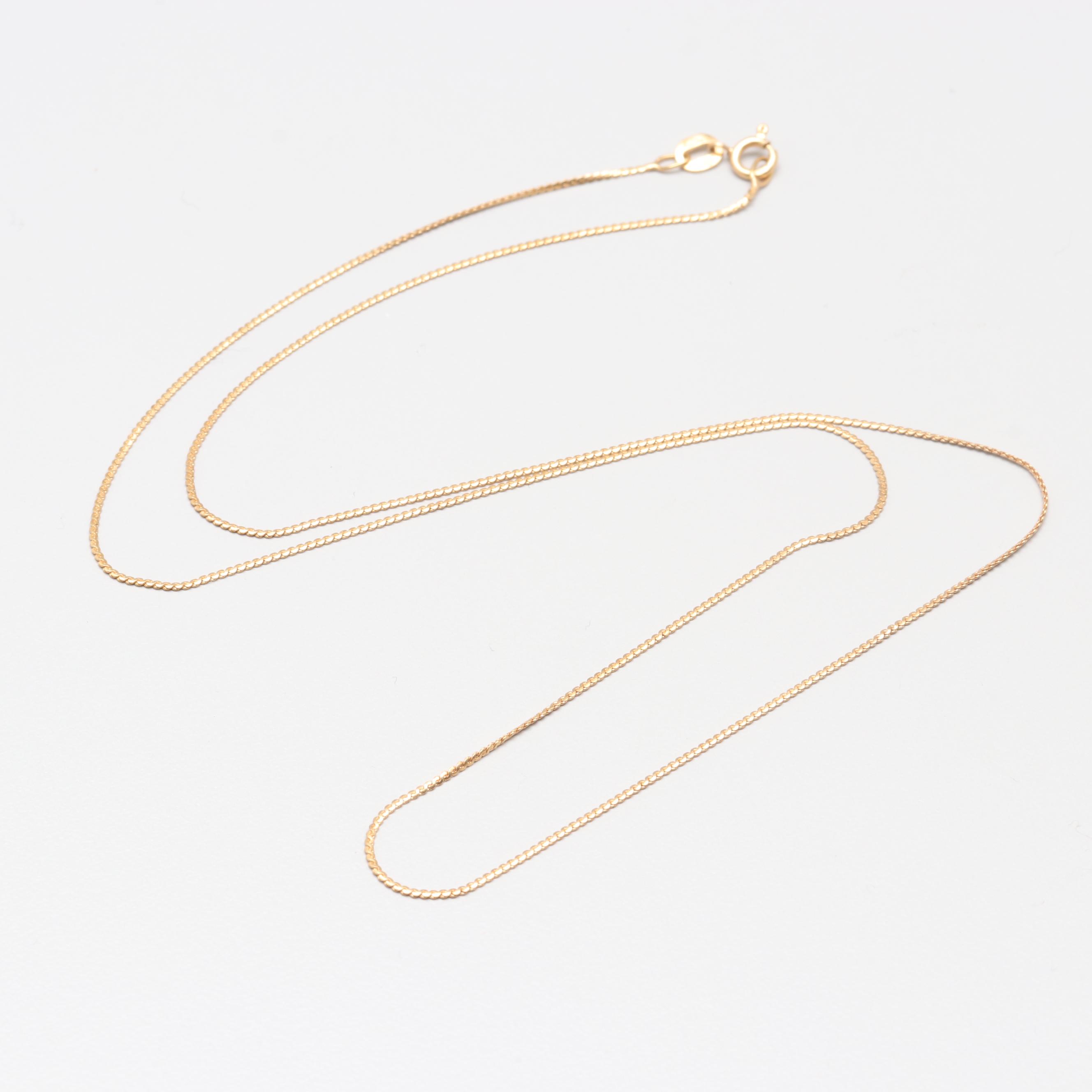 18K Yellow Gold Serpentine Chain Necklace