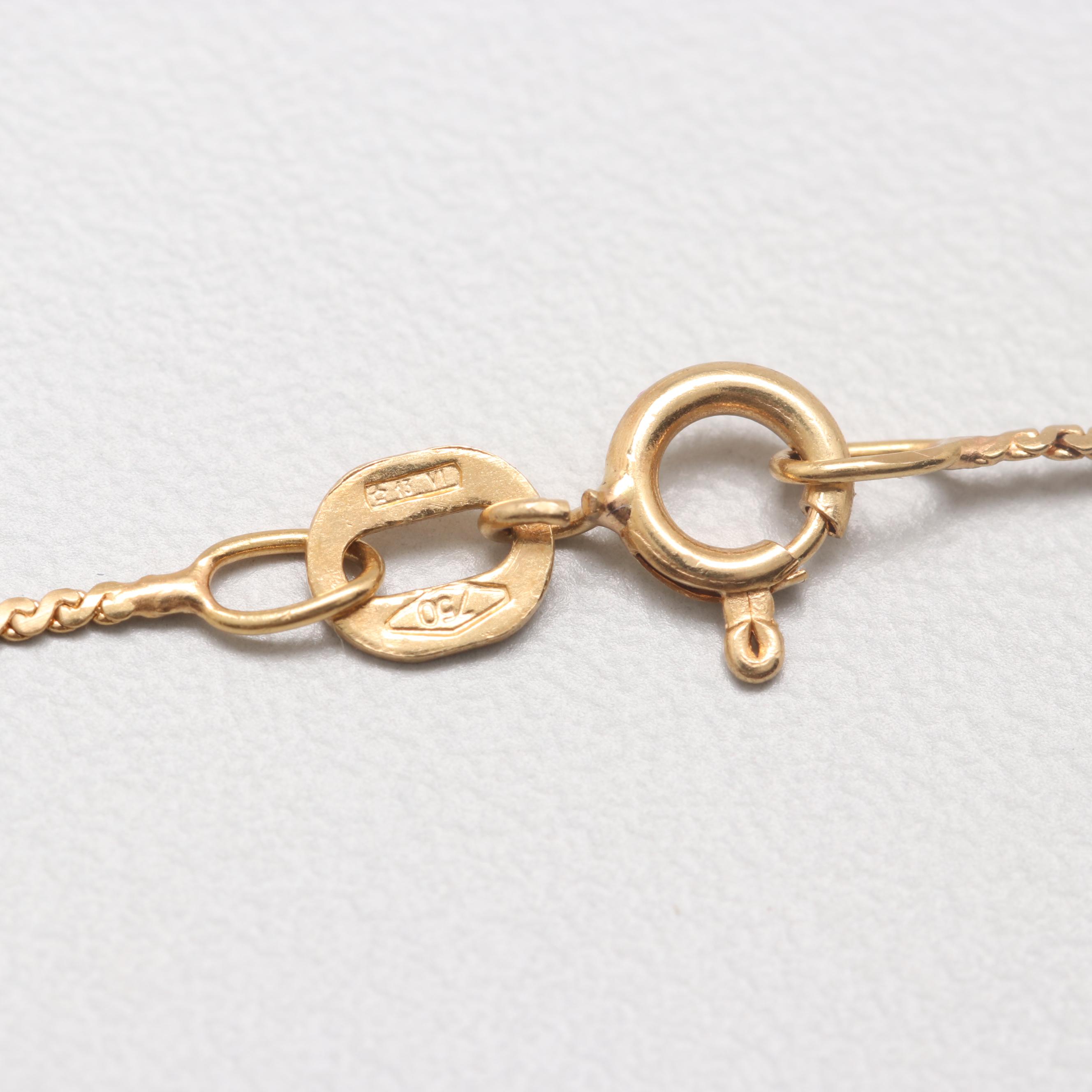 18K Yellow Gold Serpentine Chain Necklace