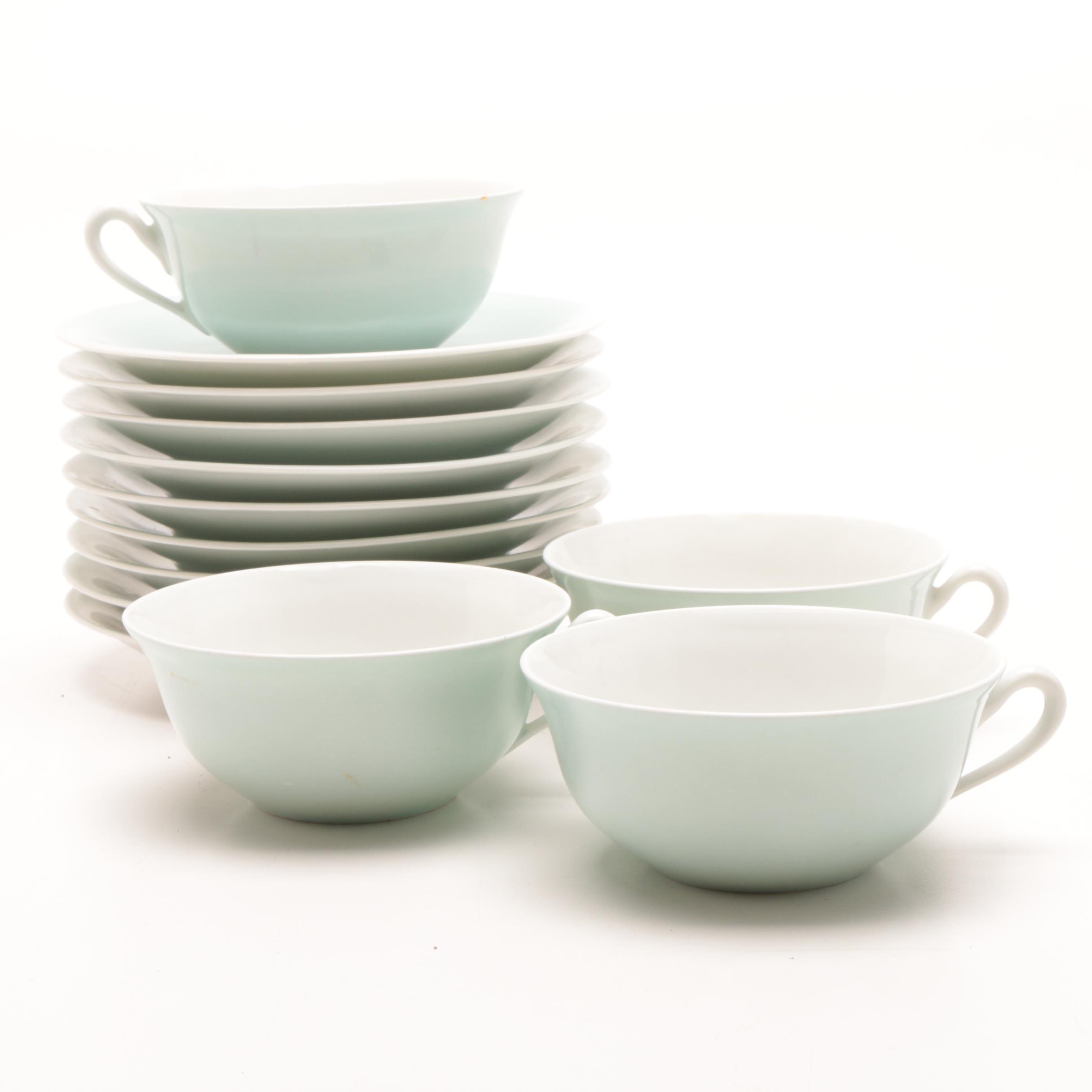 French Limoges  Blue and White Porcelain Tea Set