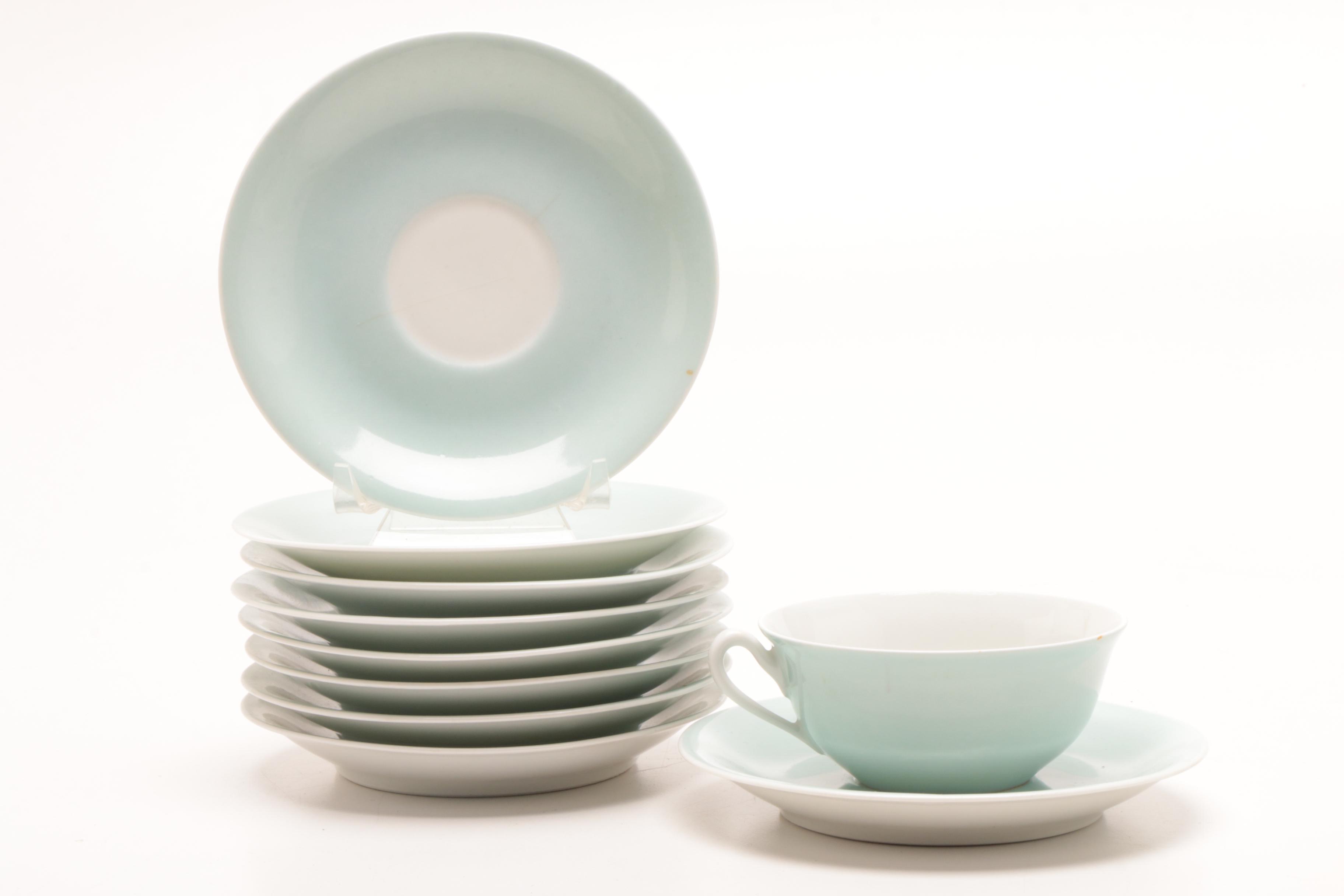 French Limoges  Blue and White Porcelain Tea Set