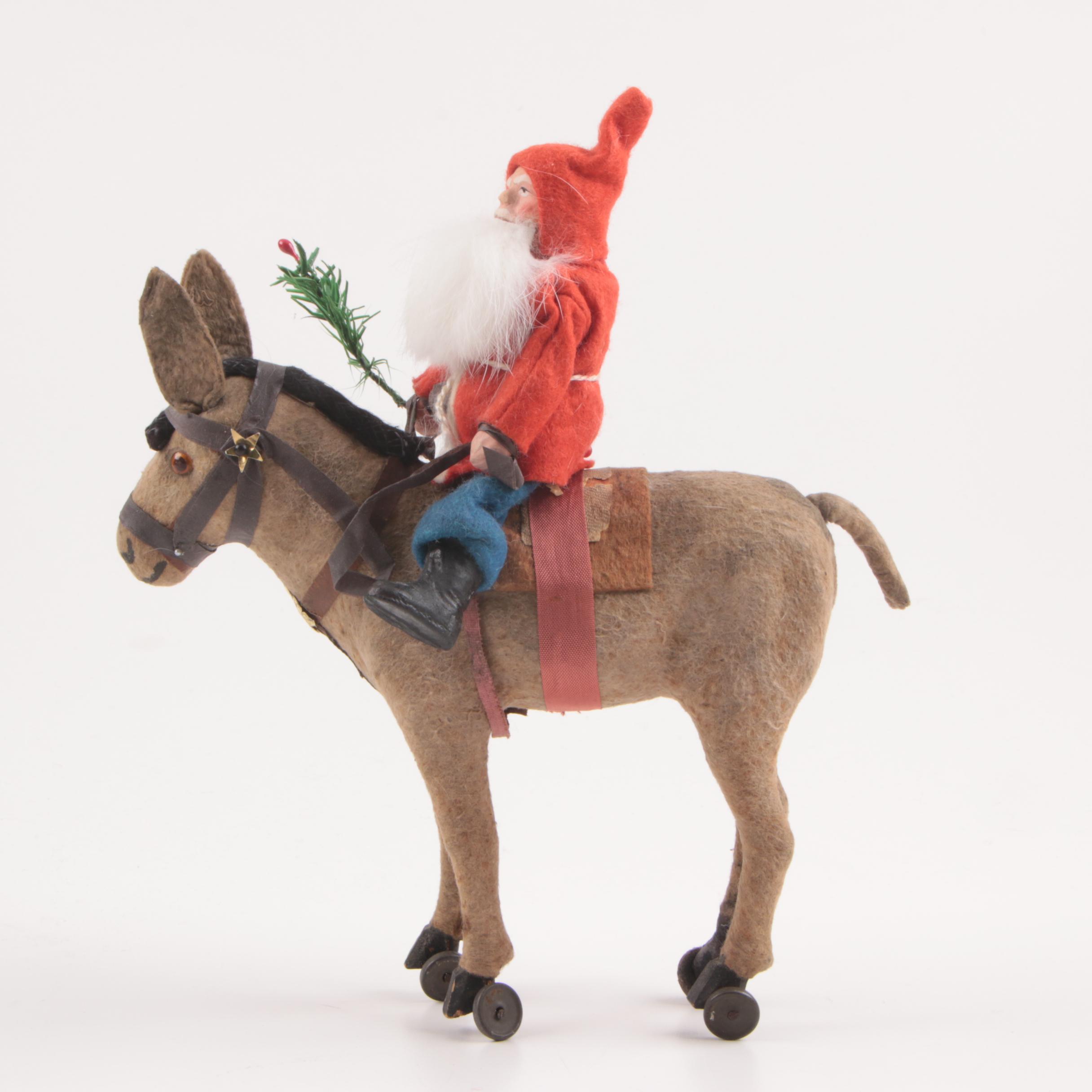 Antique German Belsnickle and Donkey Candy Container