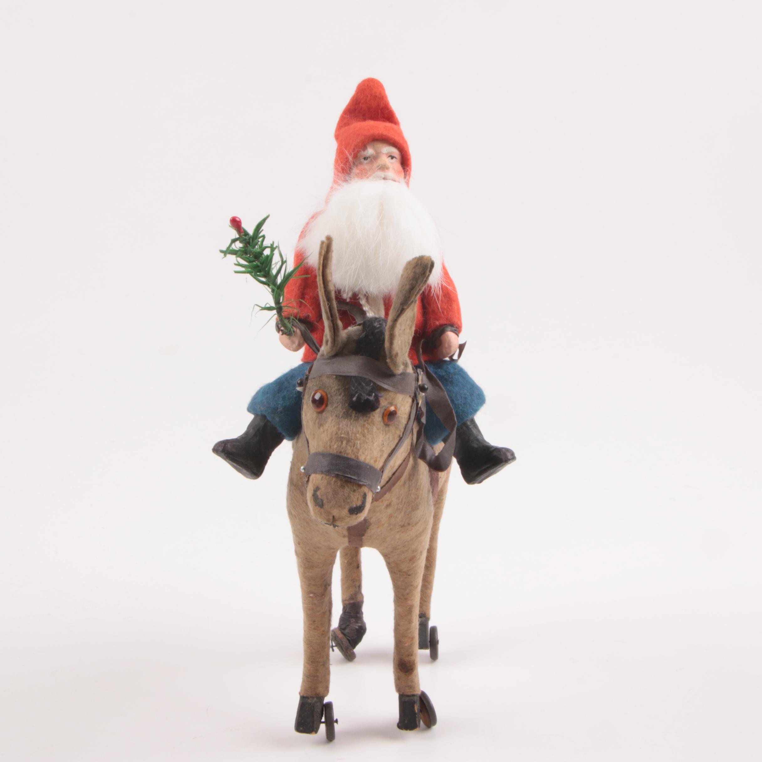 Antique German Belsnickle and Donkey Candy Container