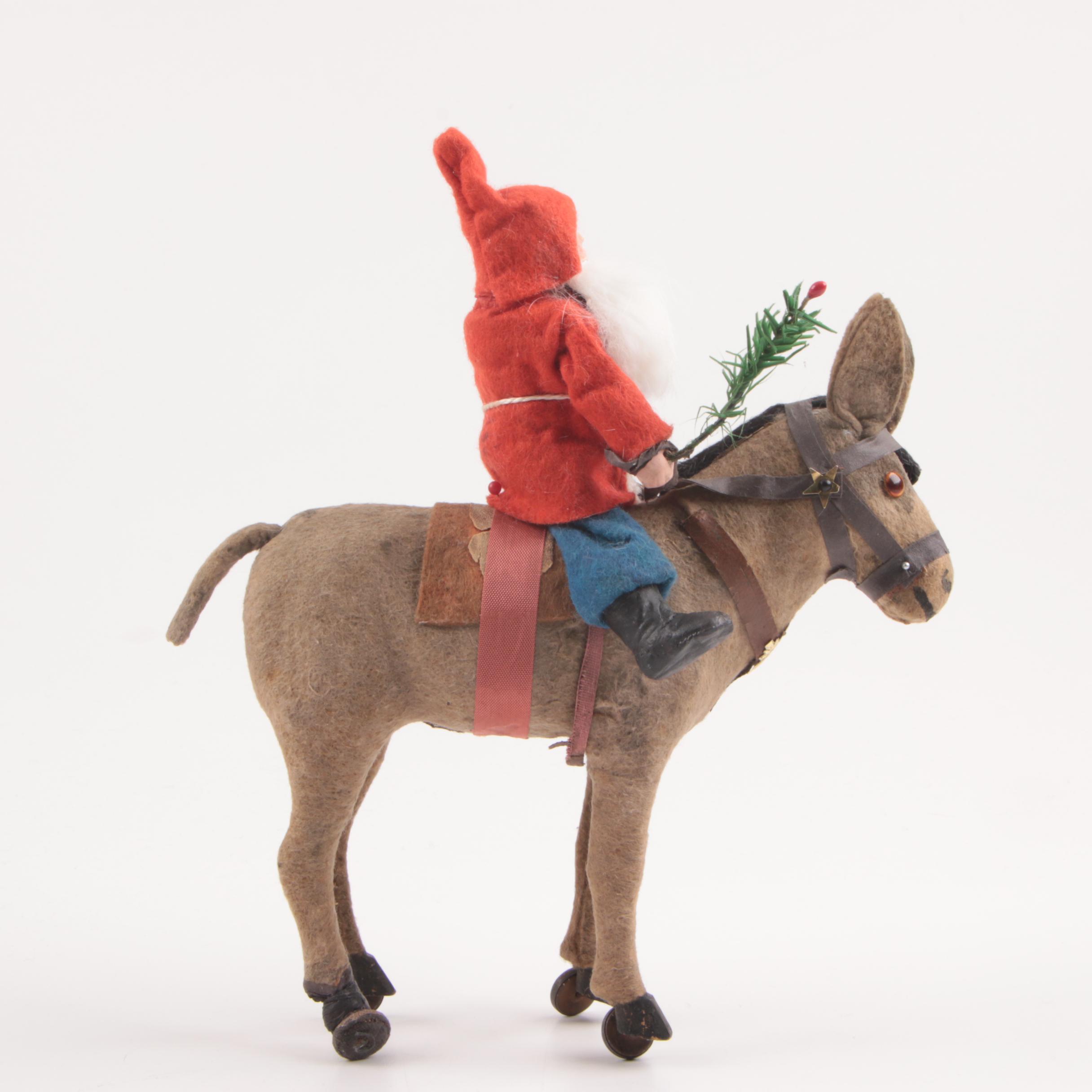 Antique German Belsnickle and Donkey Candy Container