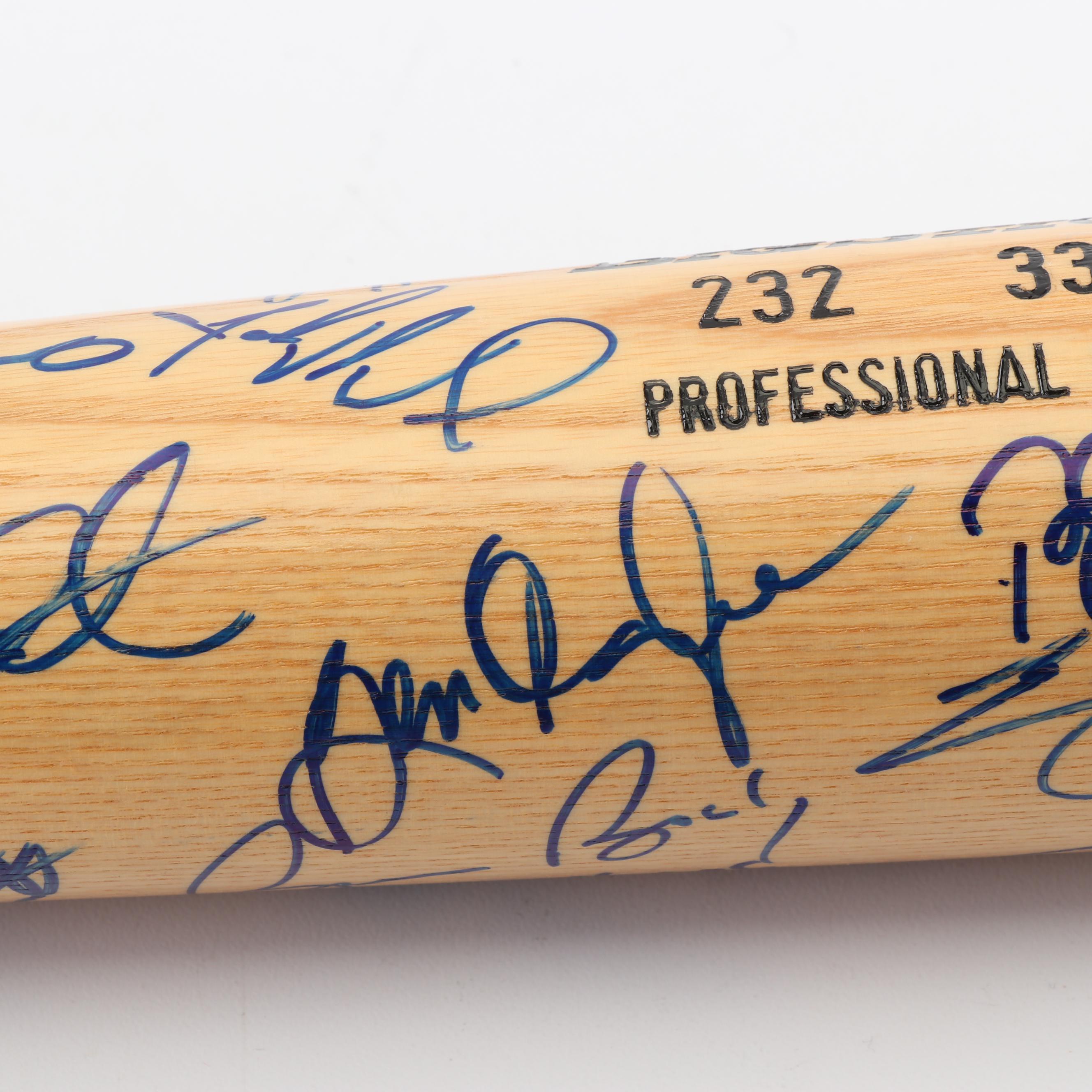 2000 San Diego Padres Autographed Baseball Bat including Trevor Hoffman