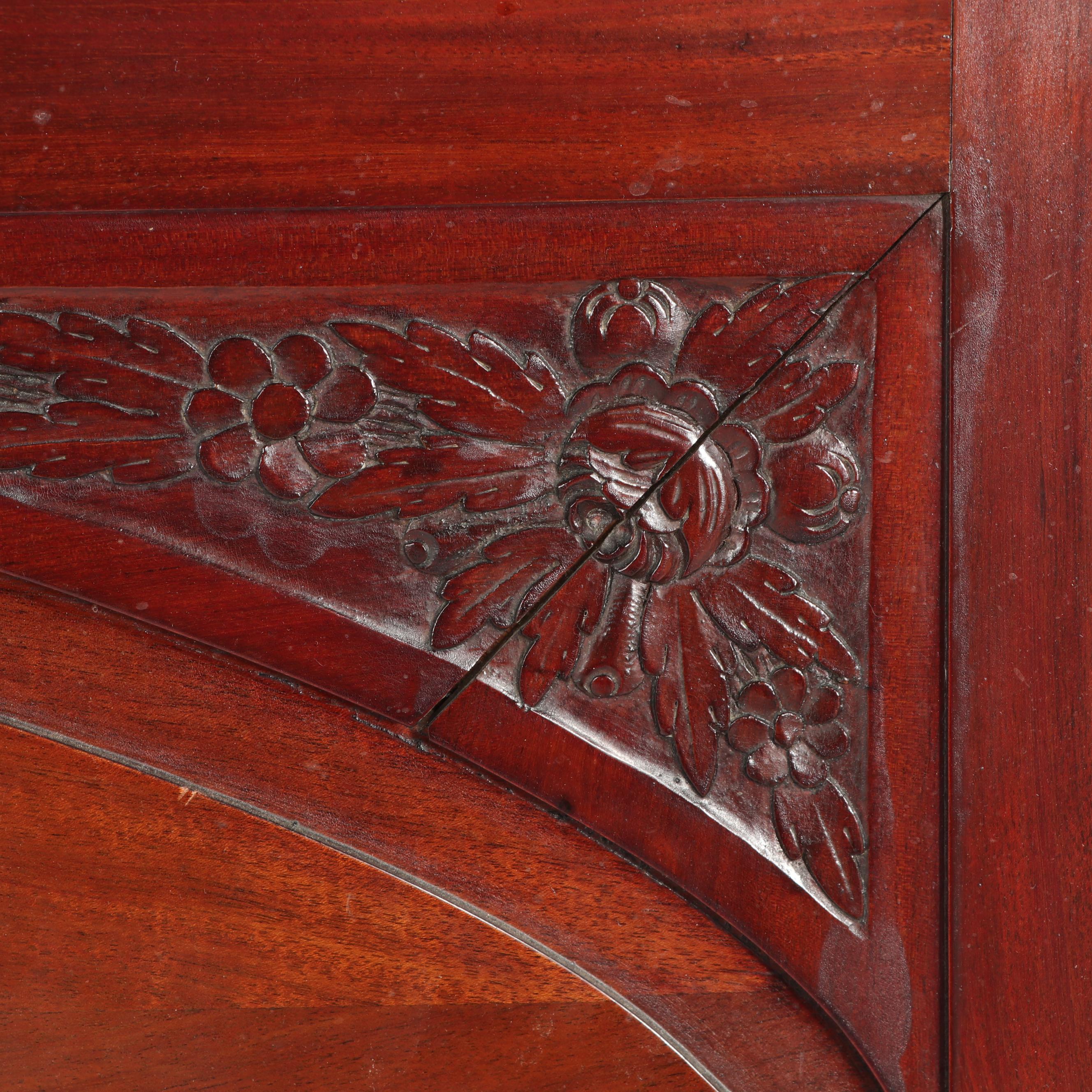 Victorian Style Mahogany Queen Size Bed Frame, Mid 20th Century