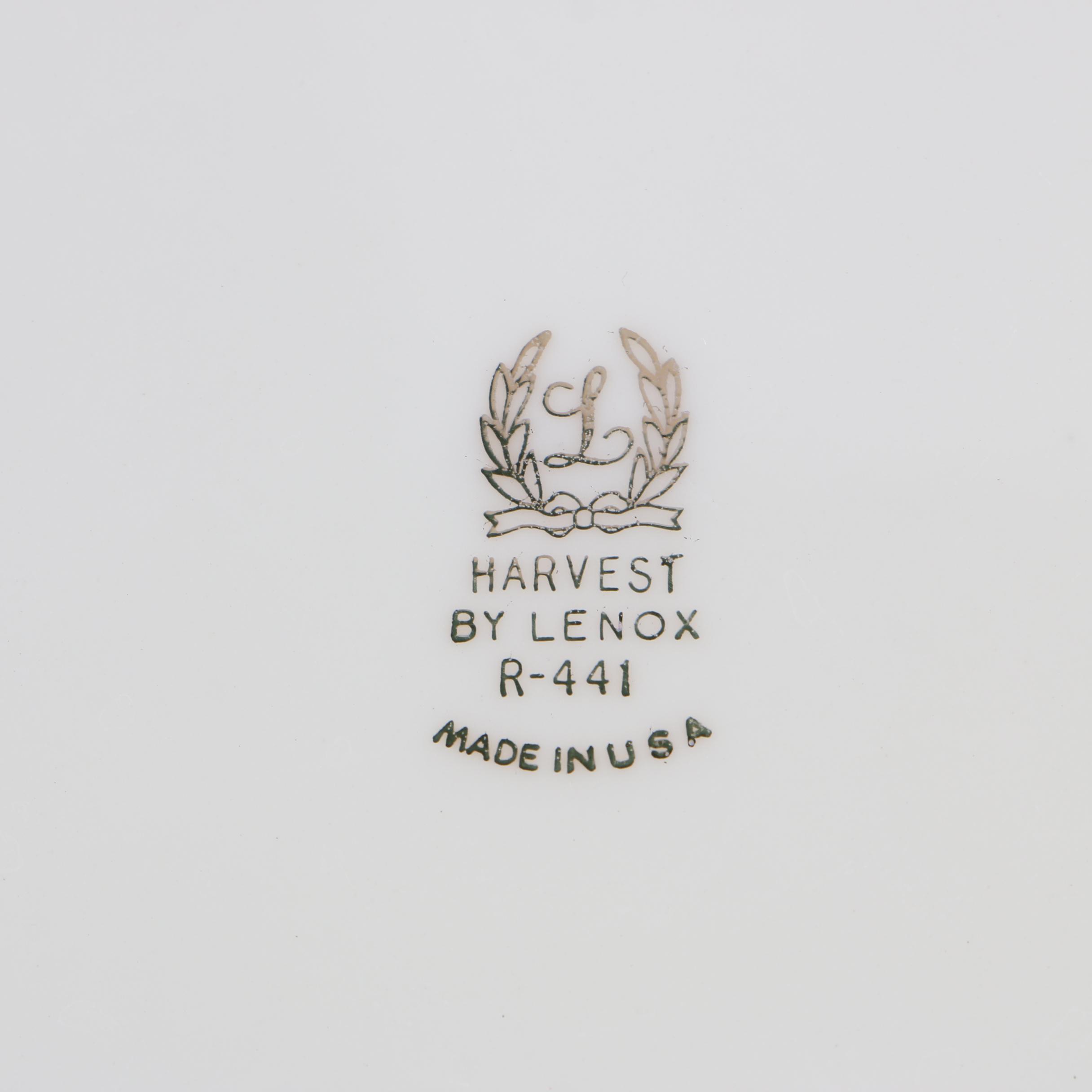 Mid to Late 20th Century Lenox "Harvest" Porcelain Dinnerware Service for Eight