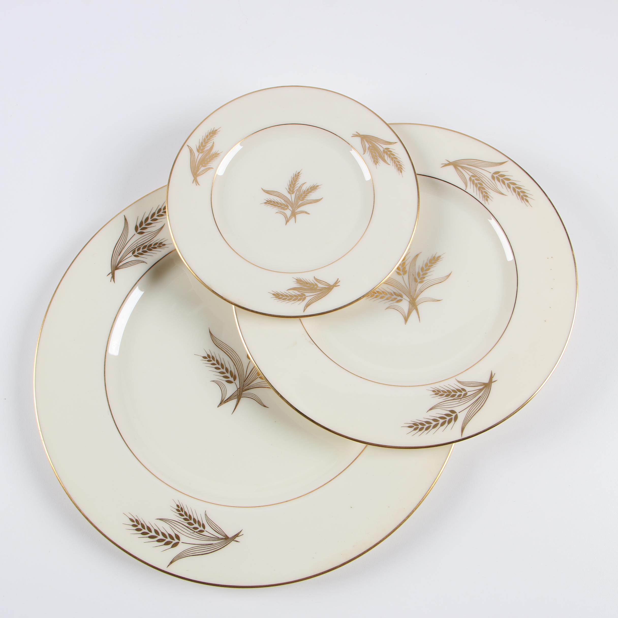 Mid to Late 20th Century Lenox "Harvest" Porcelain Dinnerware Service for Eight