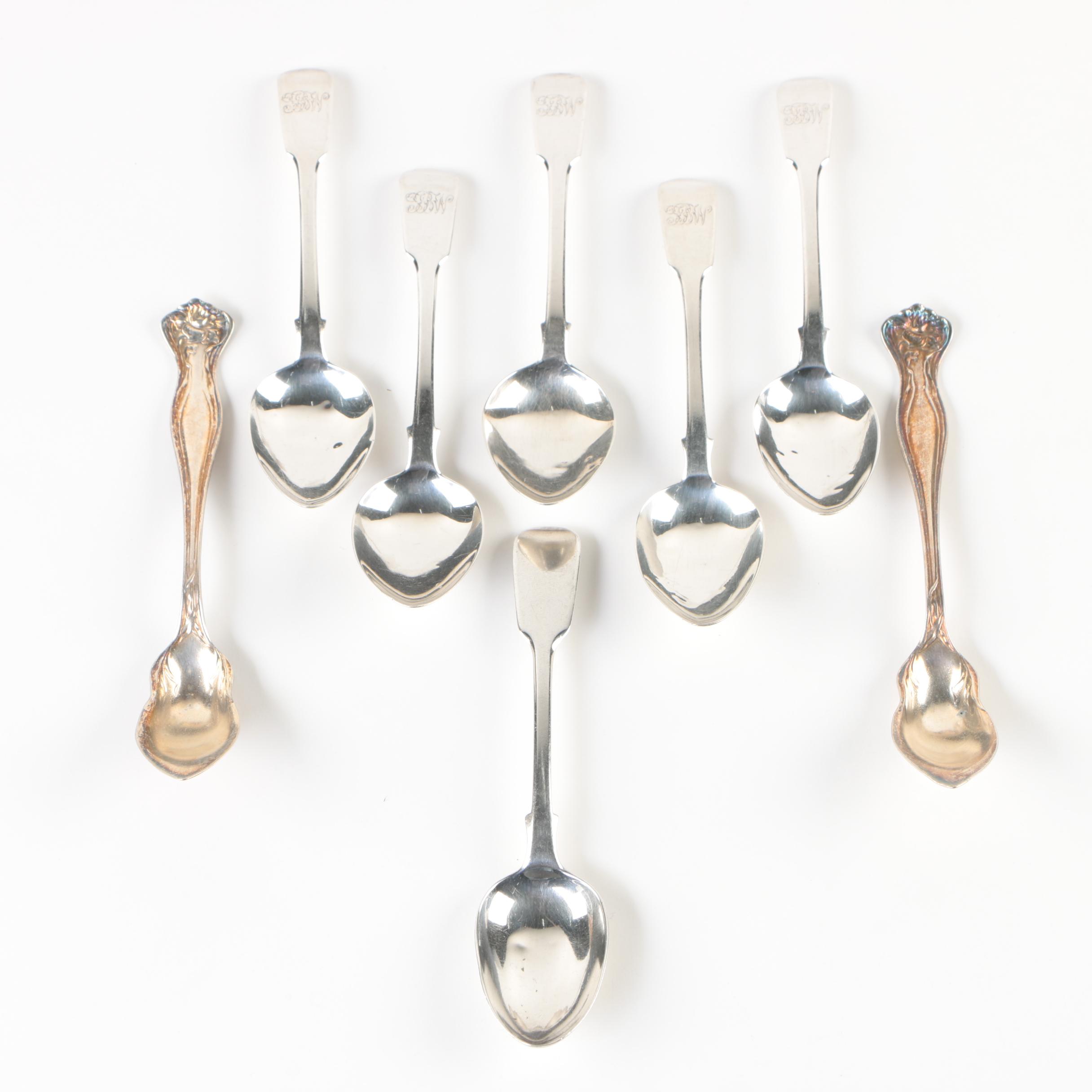 William Eaton English Sterling Teapoons with Charles Lias, Early 19th Century