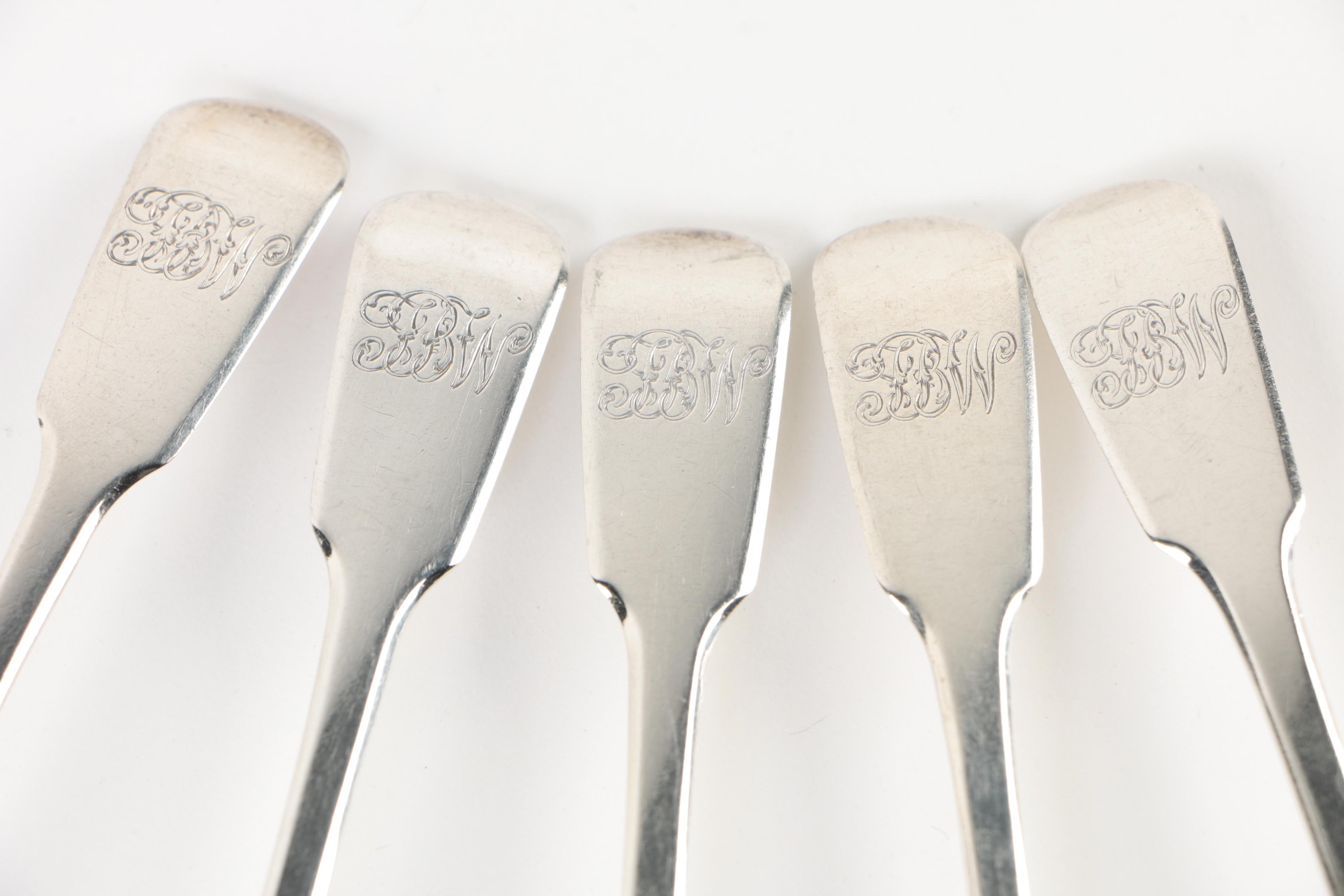 William Eaton English Sterling Teapoons with Charles Lias, Early 19th Century