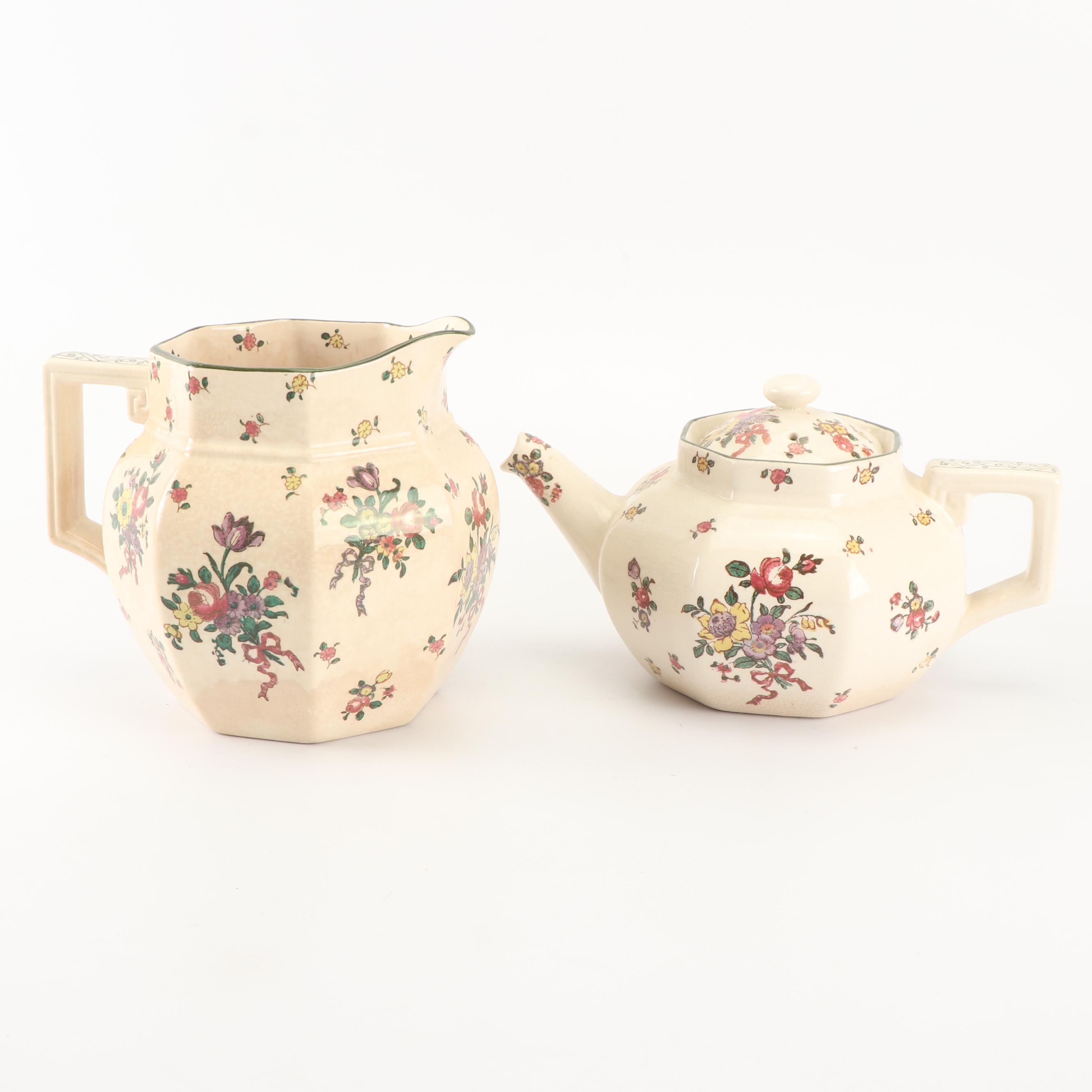 Royal Doulton "Old Leeds Sprays" Earthenware Tea Set, Circa 1912