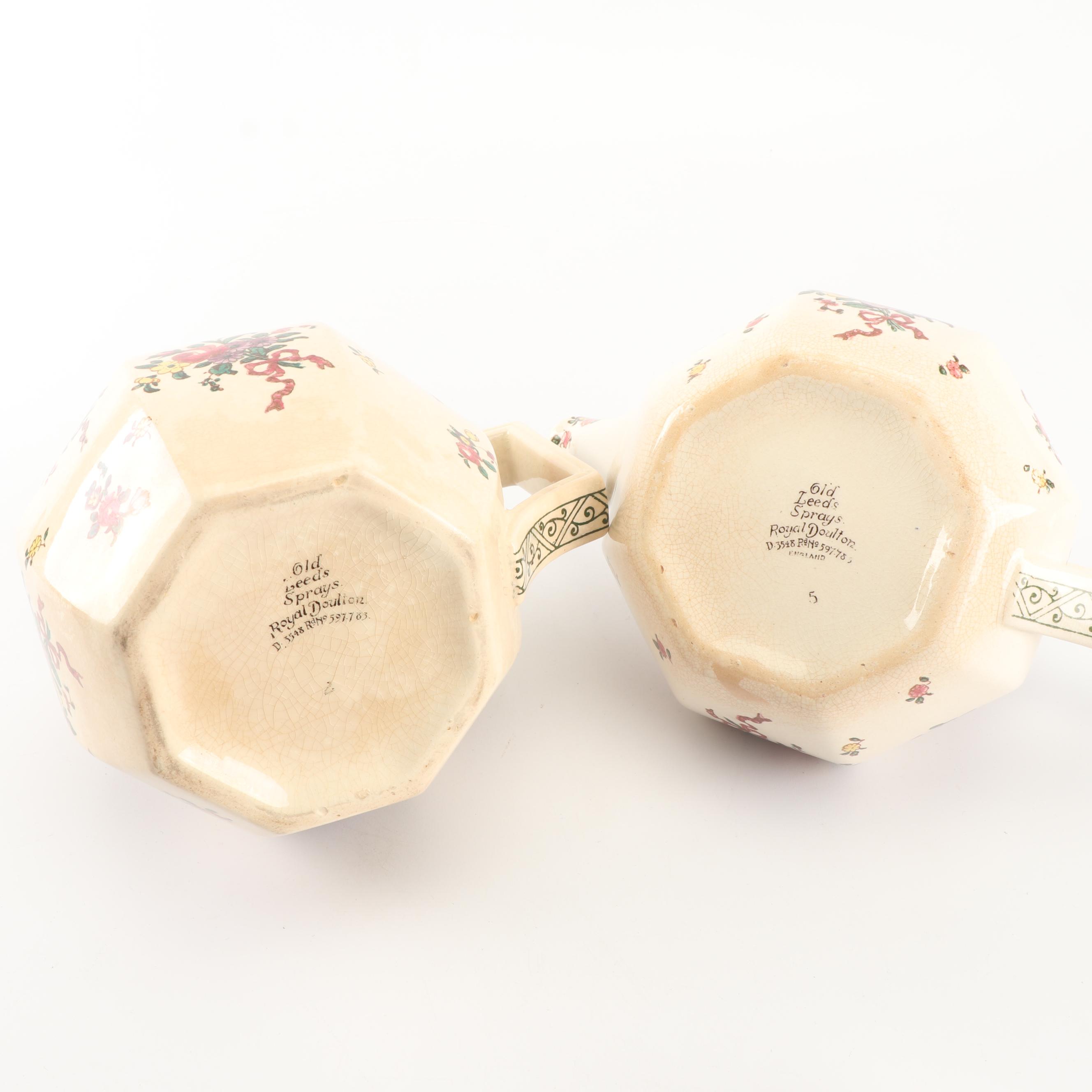 Royal Doulton "Old Leeds Sprays" Earthenware Tea Set, Circa 1912