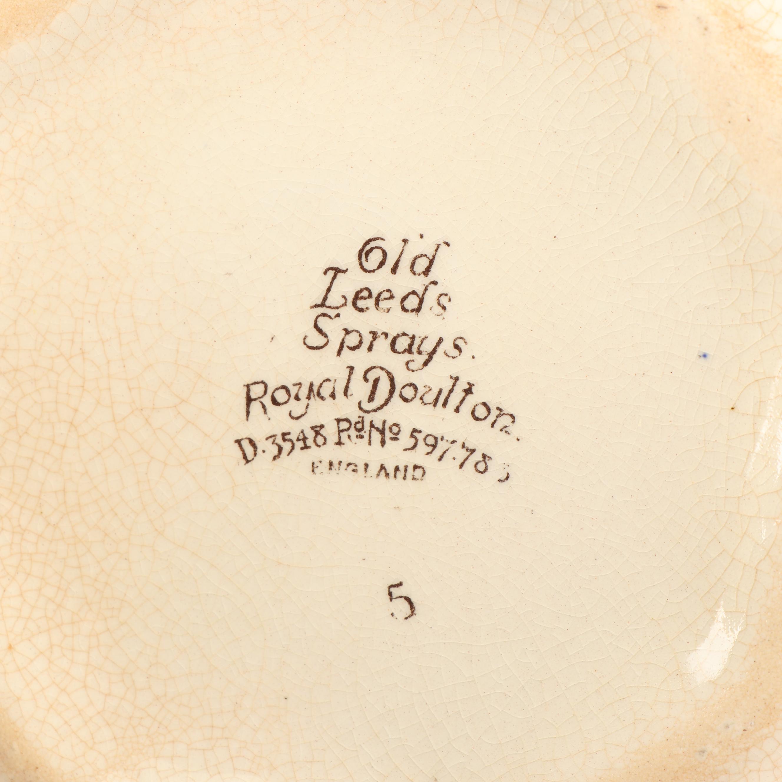 Royal Doulton "Old Leeds Sprays" Earthenware Tea Set, Circa 1912