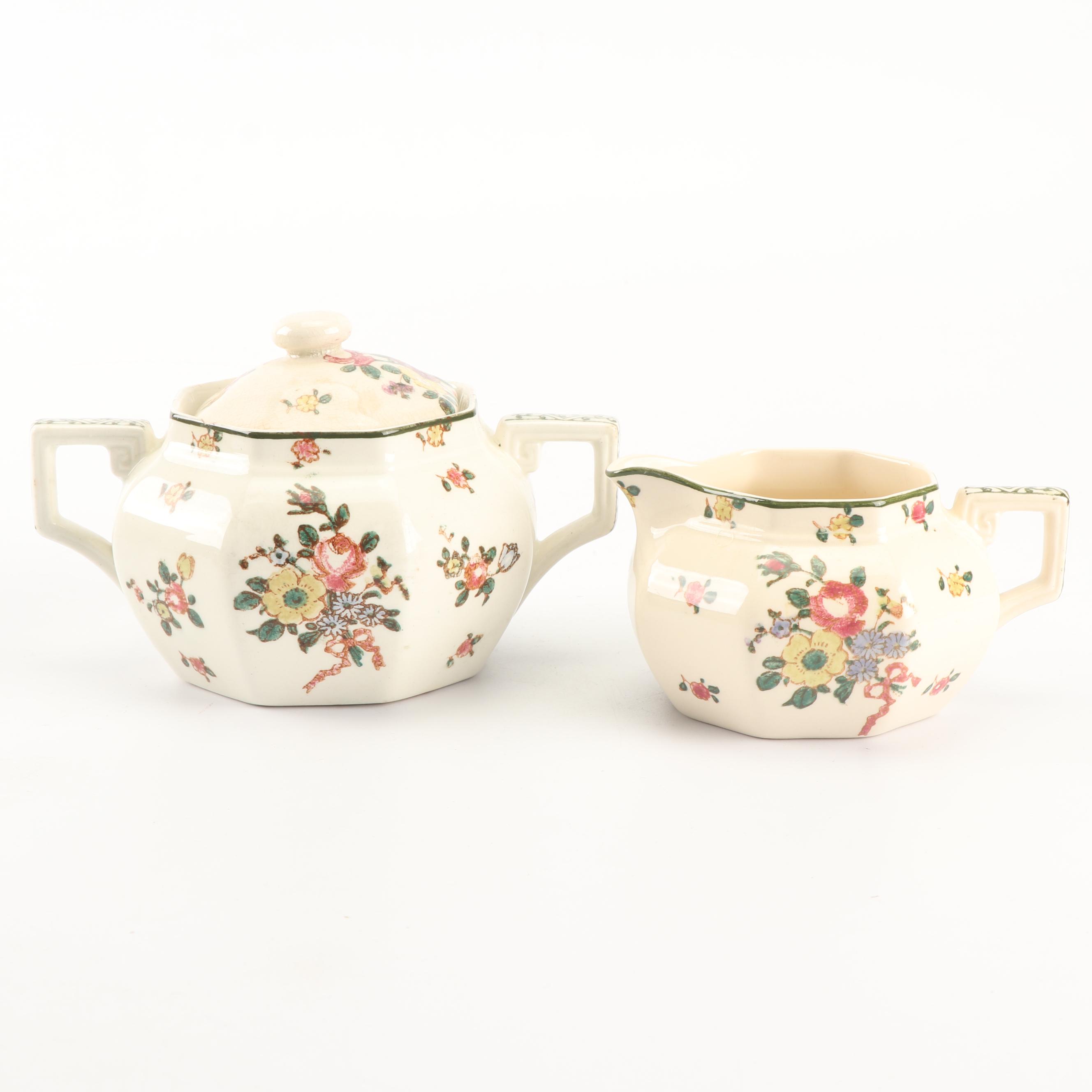 Royal Doulton "Old Leeds Sprays" Earthenware Tea Set, Circa 1912