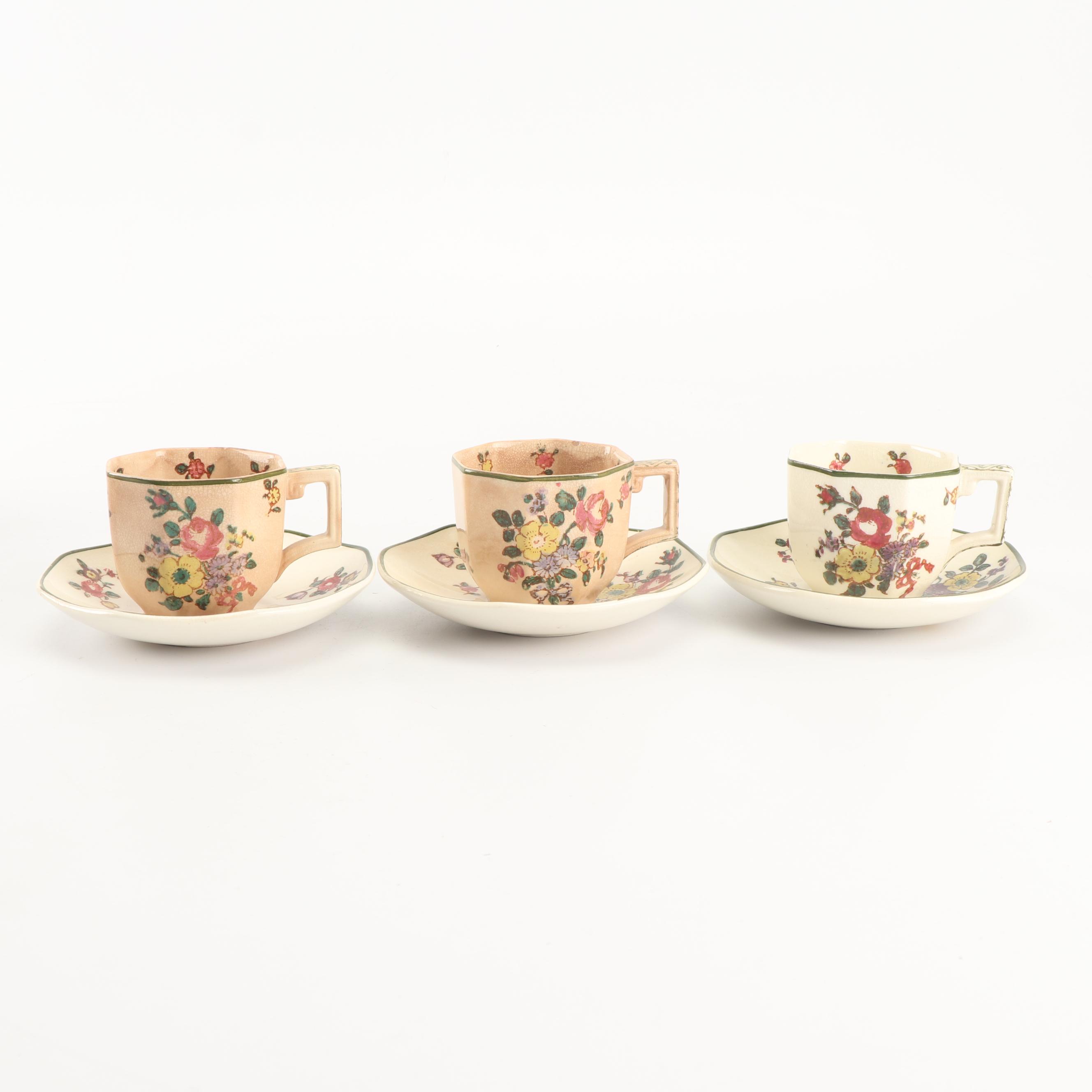 Royal Doulton "Old Leeds Sprays" Earthenware Tea Set, Circa 1912